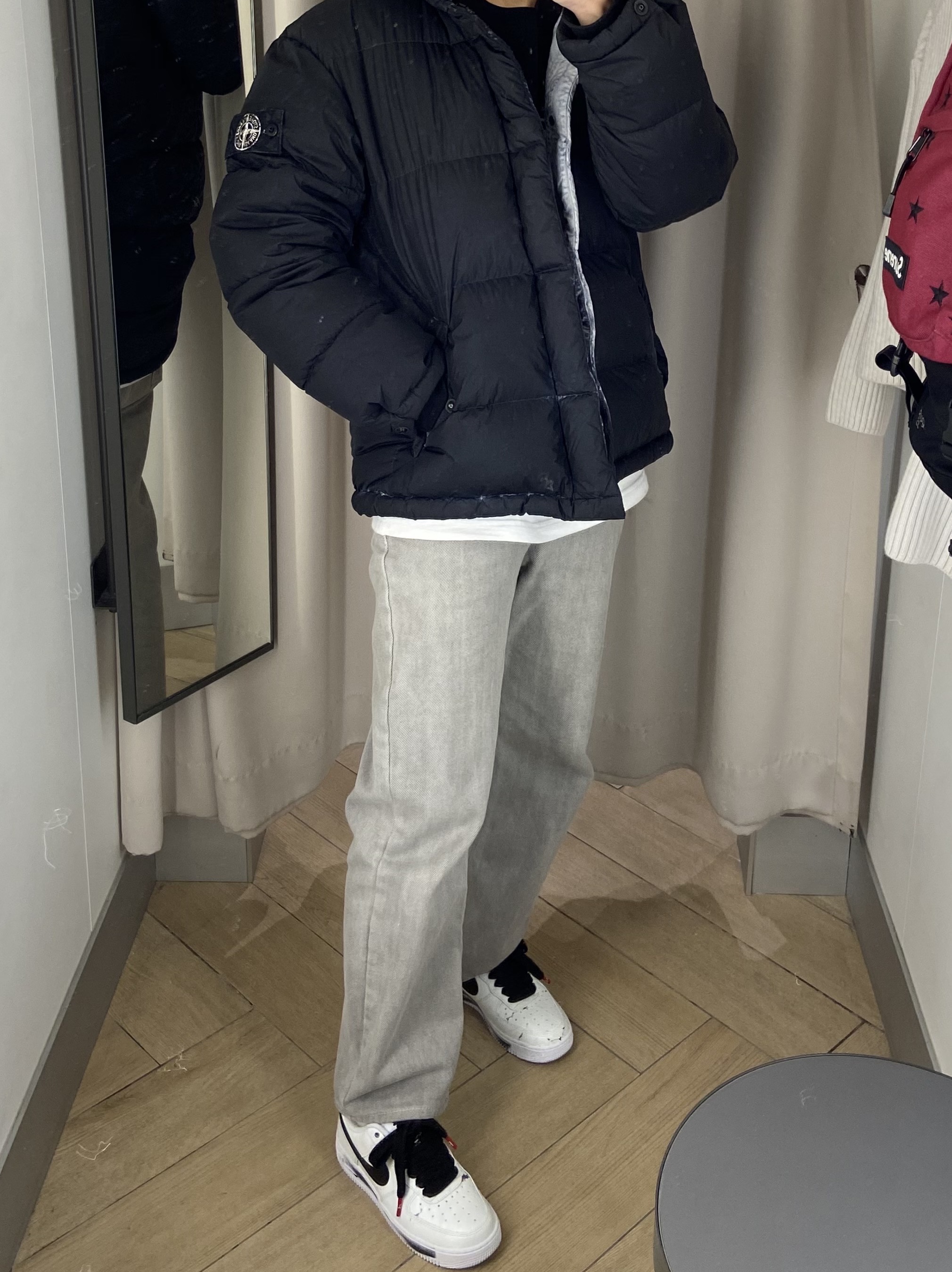 Nike x Peaceminusone Air Force 1 Low Para-Noise 2.0, Supreme x Stone Island Painted Camo Crinkle Down Jacket Black - 20FW 착용 스타일 - 2
