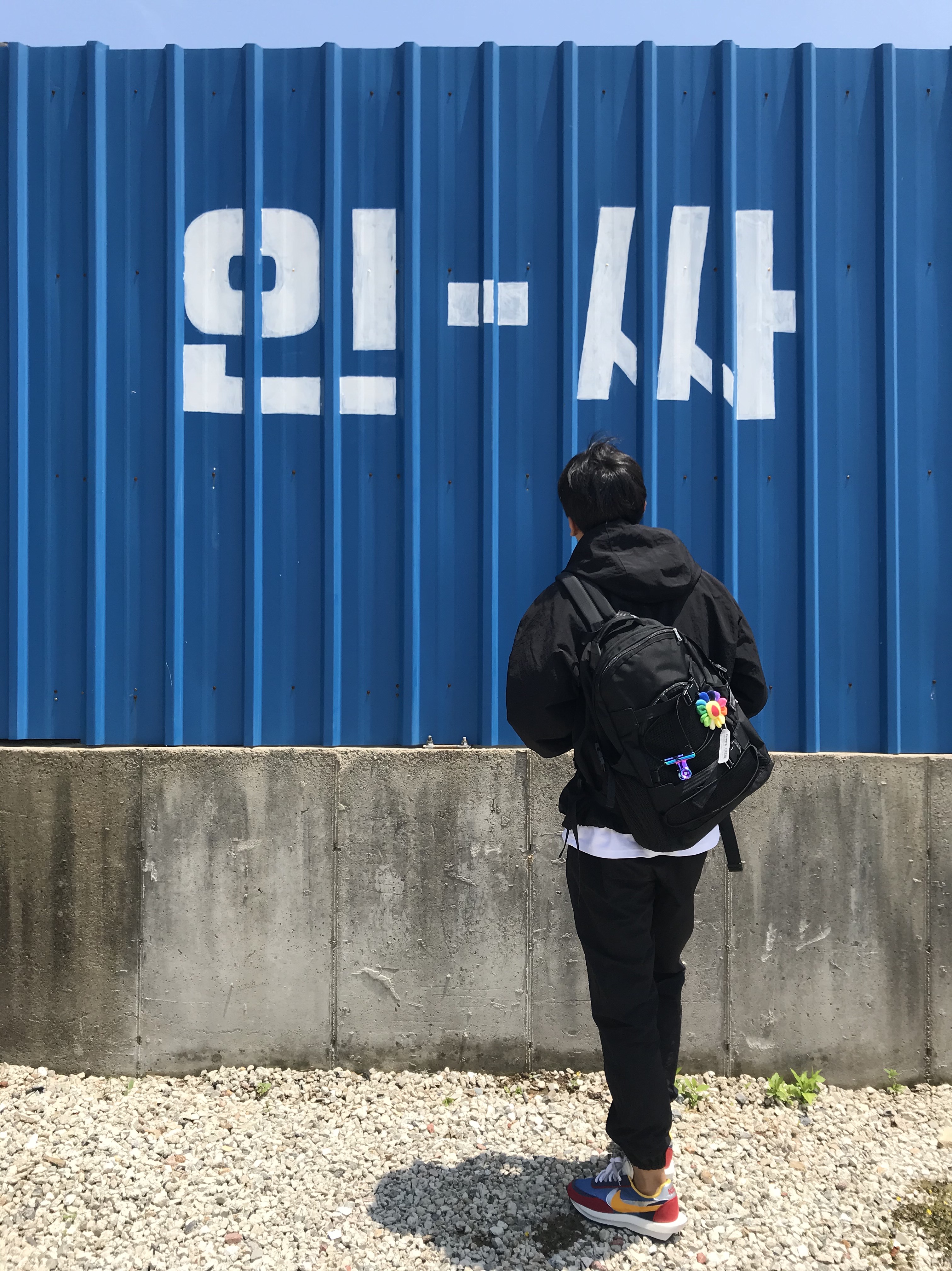 Nike x Sacai LDWaffle Blue Multi 착용 스타일