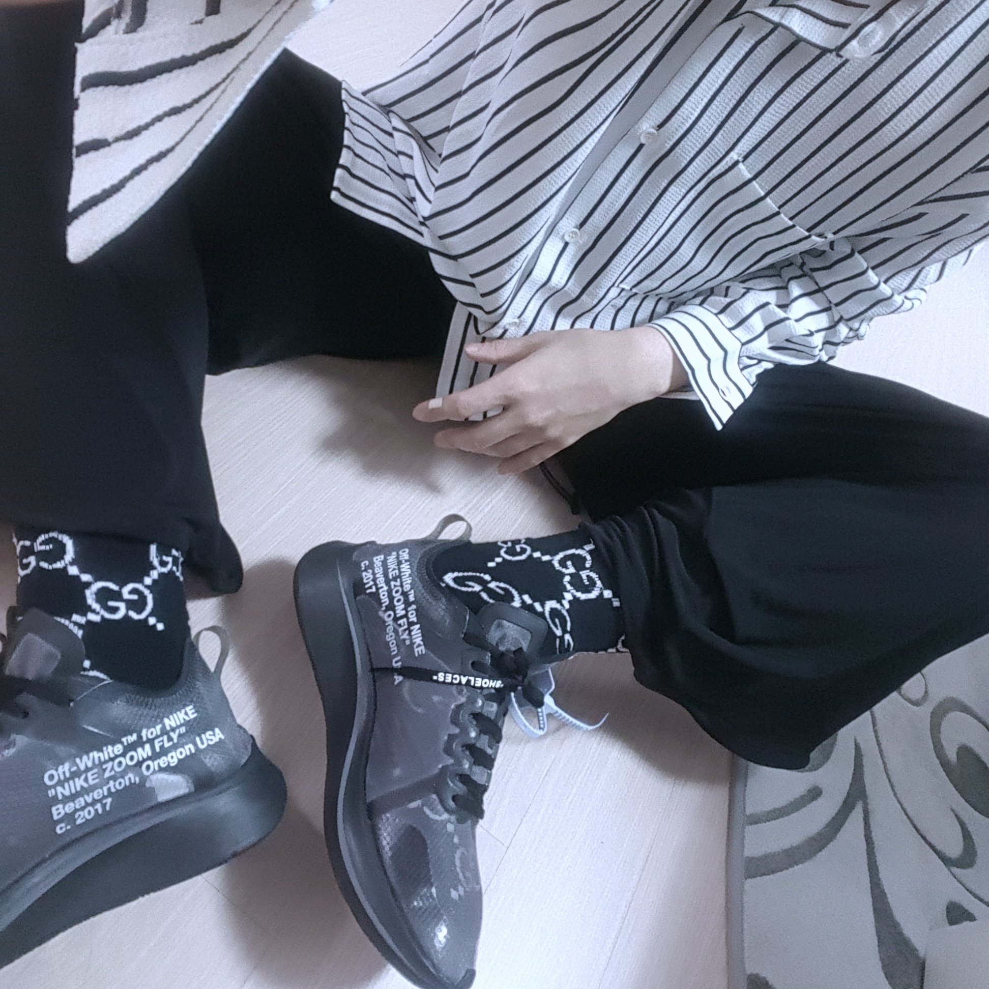 Nike x Off-White Zoom Fly SP Black 착용 스타일