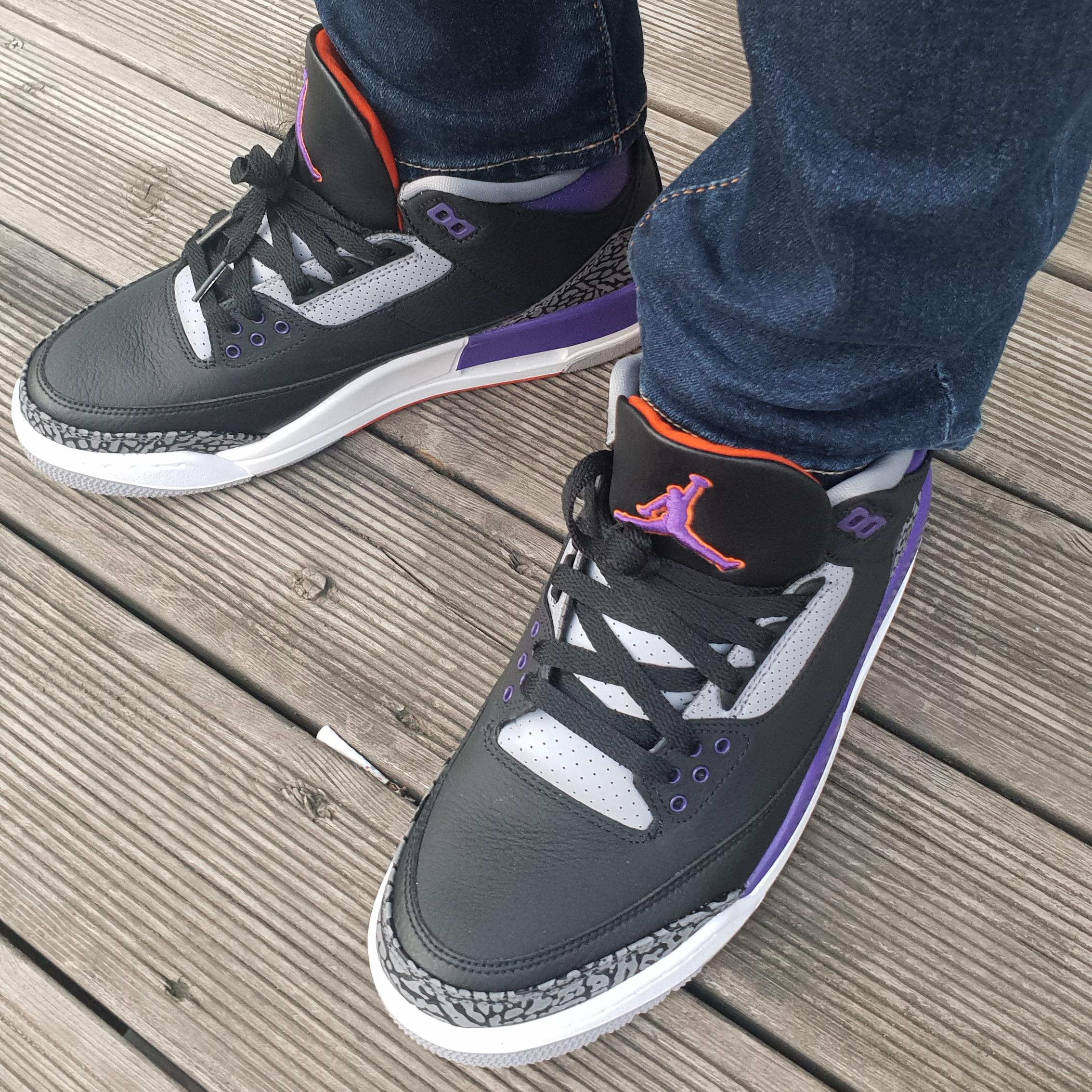 Jordan 3 Retro Court Purple 착용 스타일 - 1