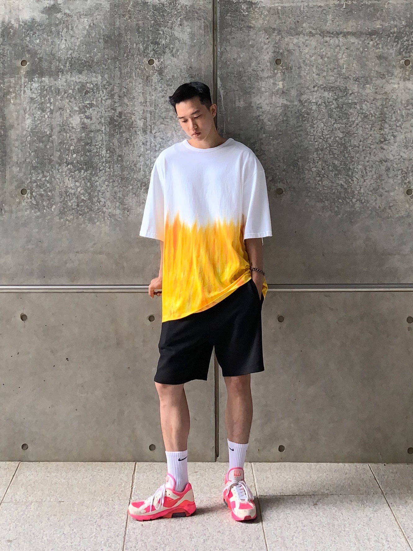 Nike x Comme des Garcons Homme Plus Air Max 180 White 착용 스타일 - 2