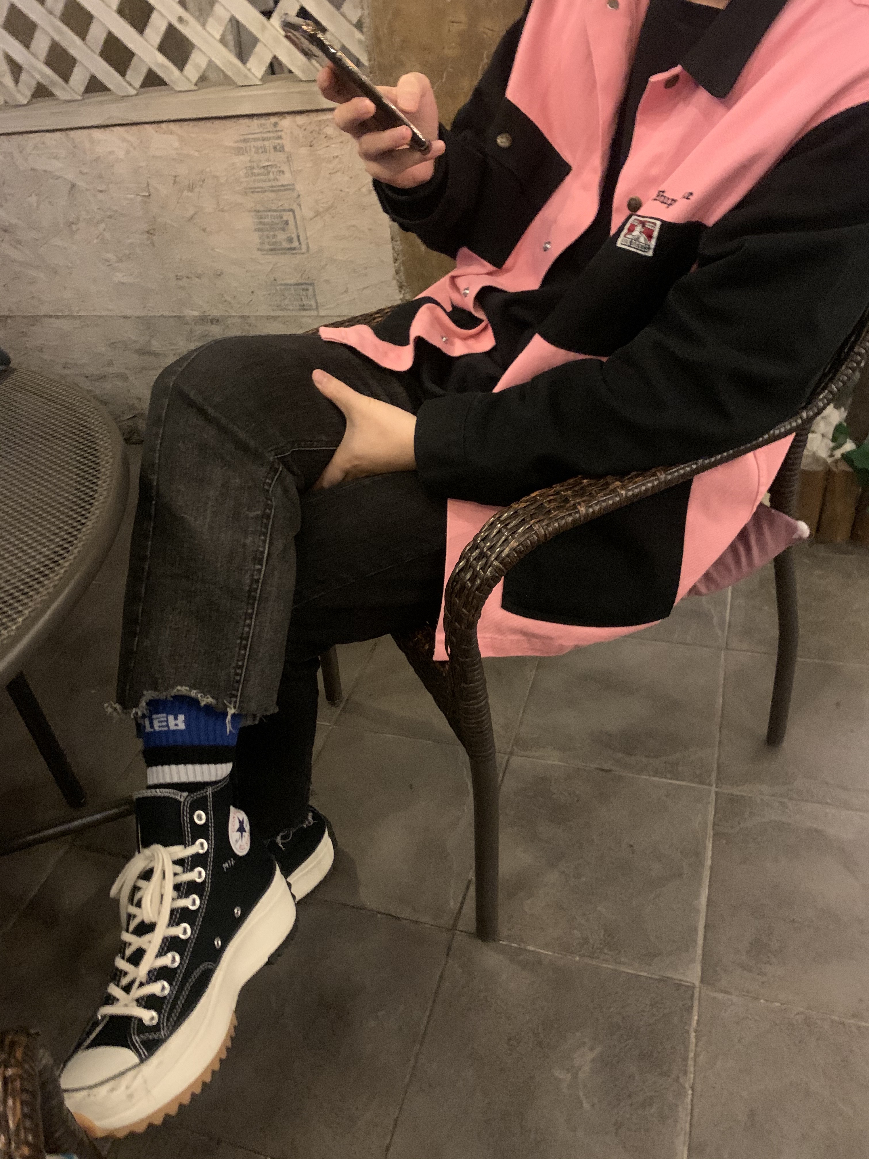 Converse x JW Anderson Run Star Hike Hi Black 착용 스타일