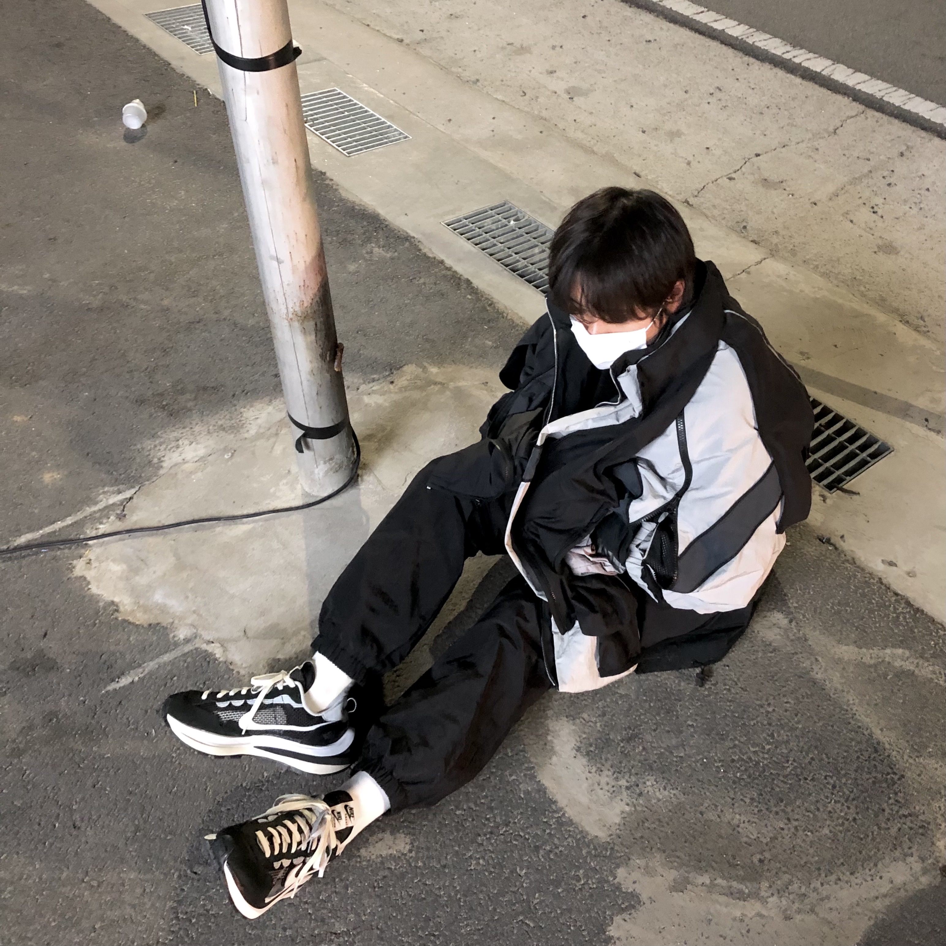 Nike x Sacai VaporWaffle Black White 착용 스타일