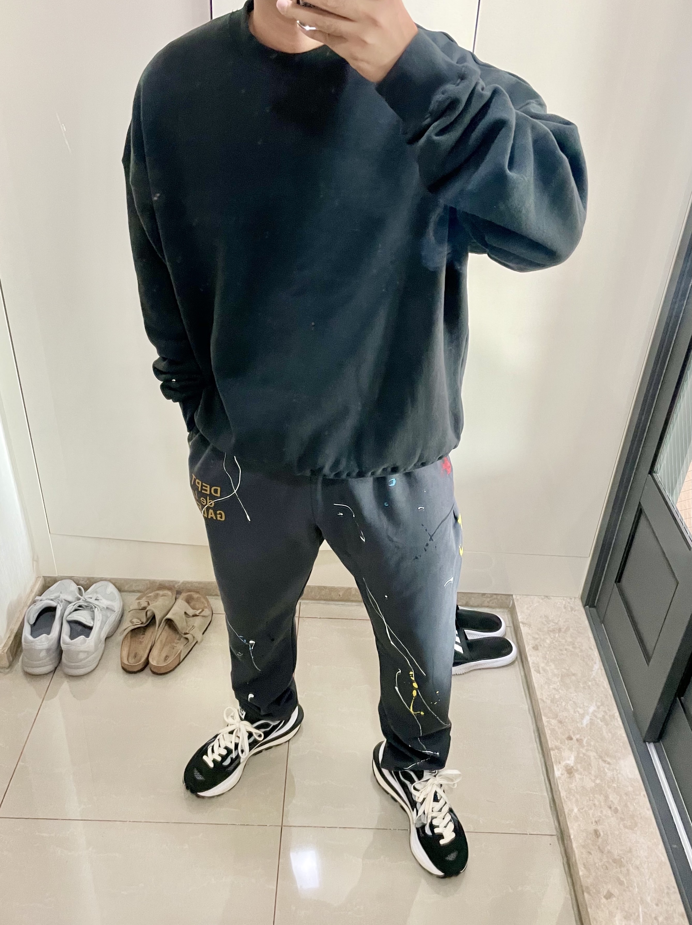 Nike x Sacai VaporWaffle Black White 착용 스타일