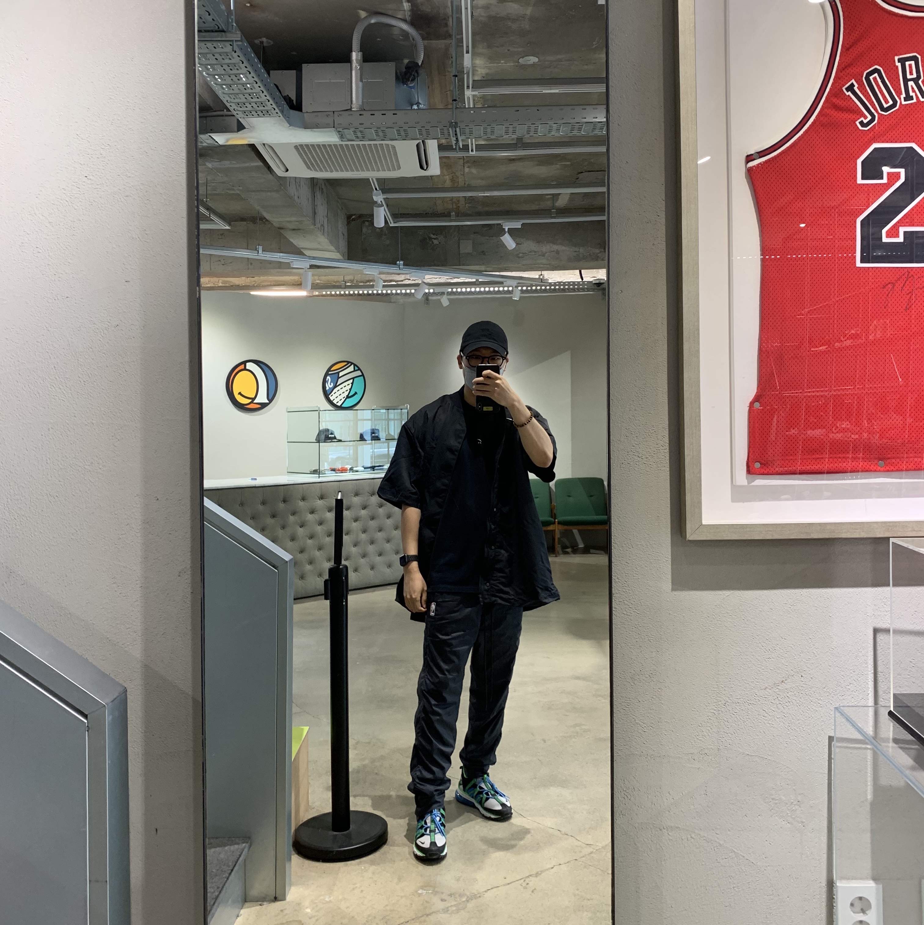 Nike x Fear of God Warm Up Top Off Noir, Nike x Fear of God Warm Up Pants Off Noir 착용 스타일