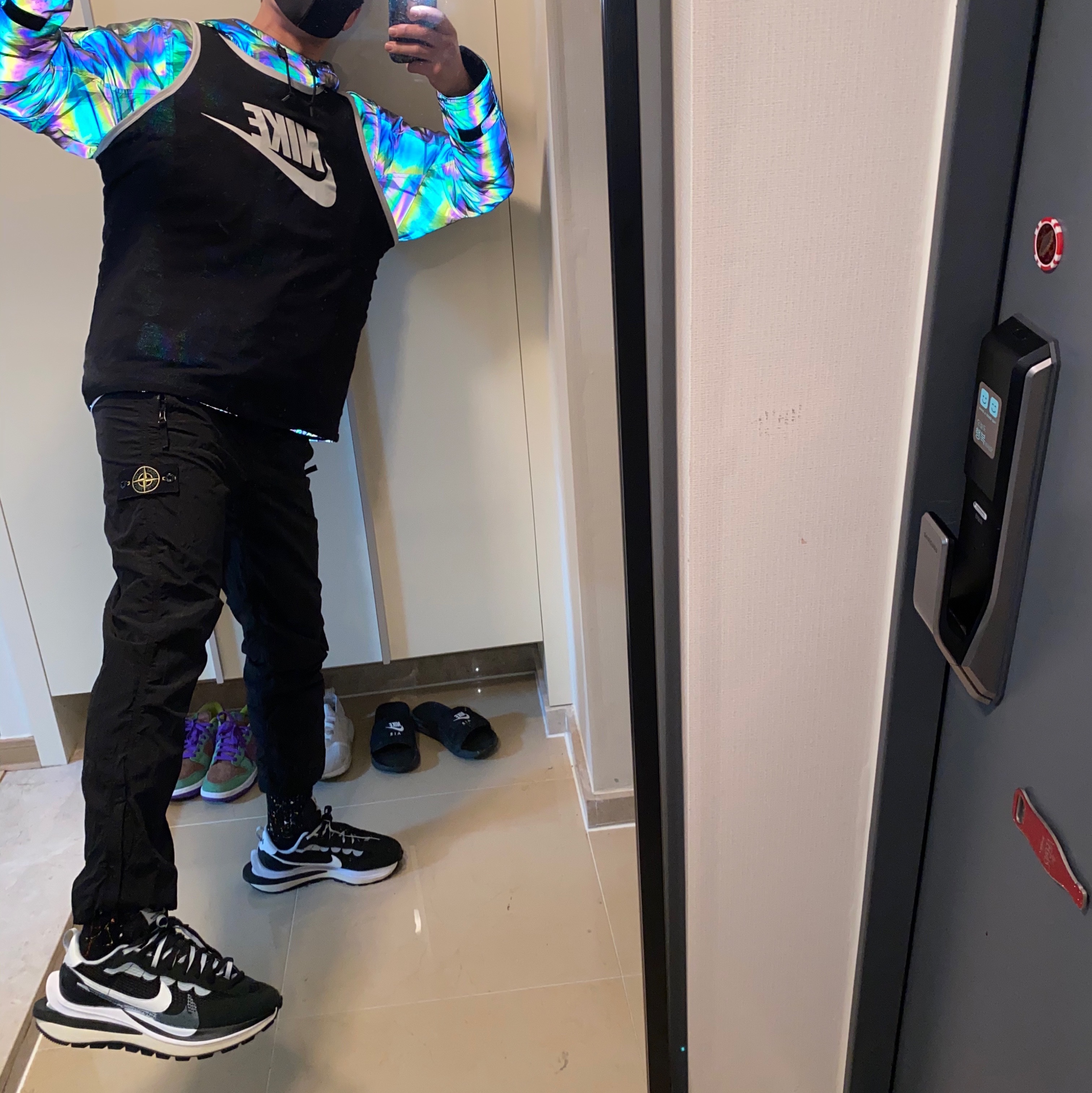 Nike x Sacai VaporWaffle Black White 착용 스타일