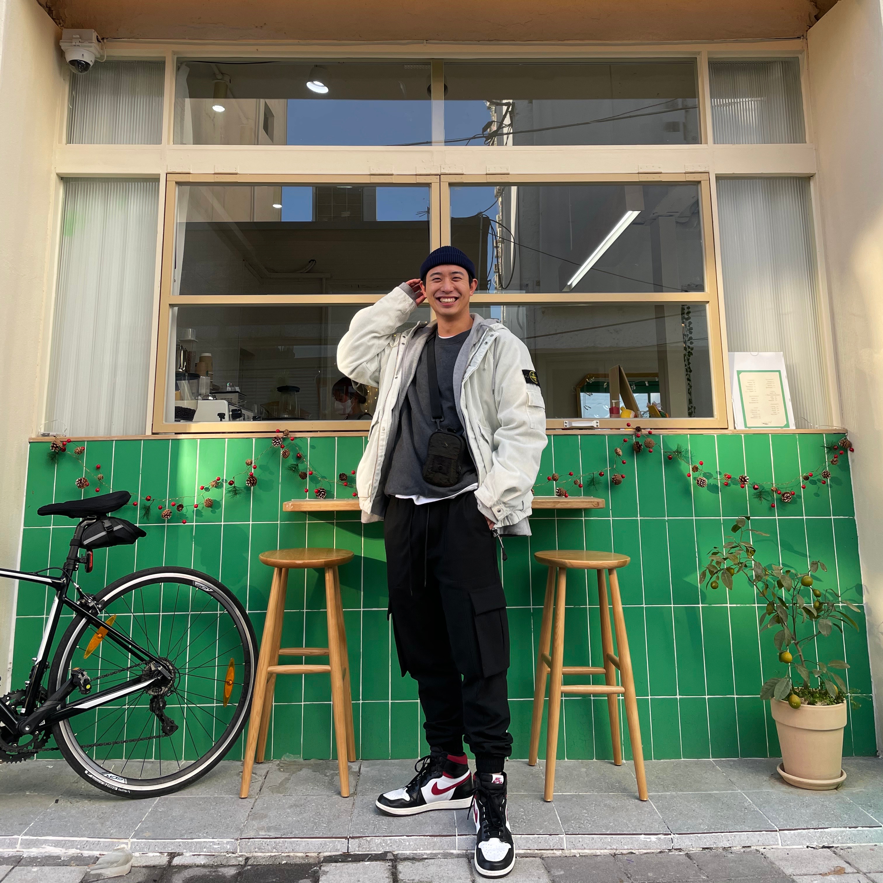 Jordan 1 Retro High OG Gym Red, Supreme x Stone Island Corduroy Jacket Stone - 20FW 착용 스타일 - 4