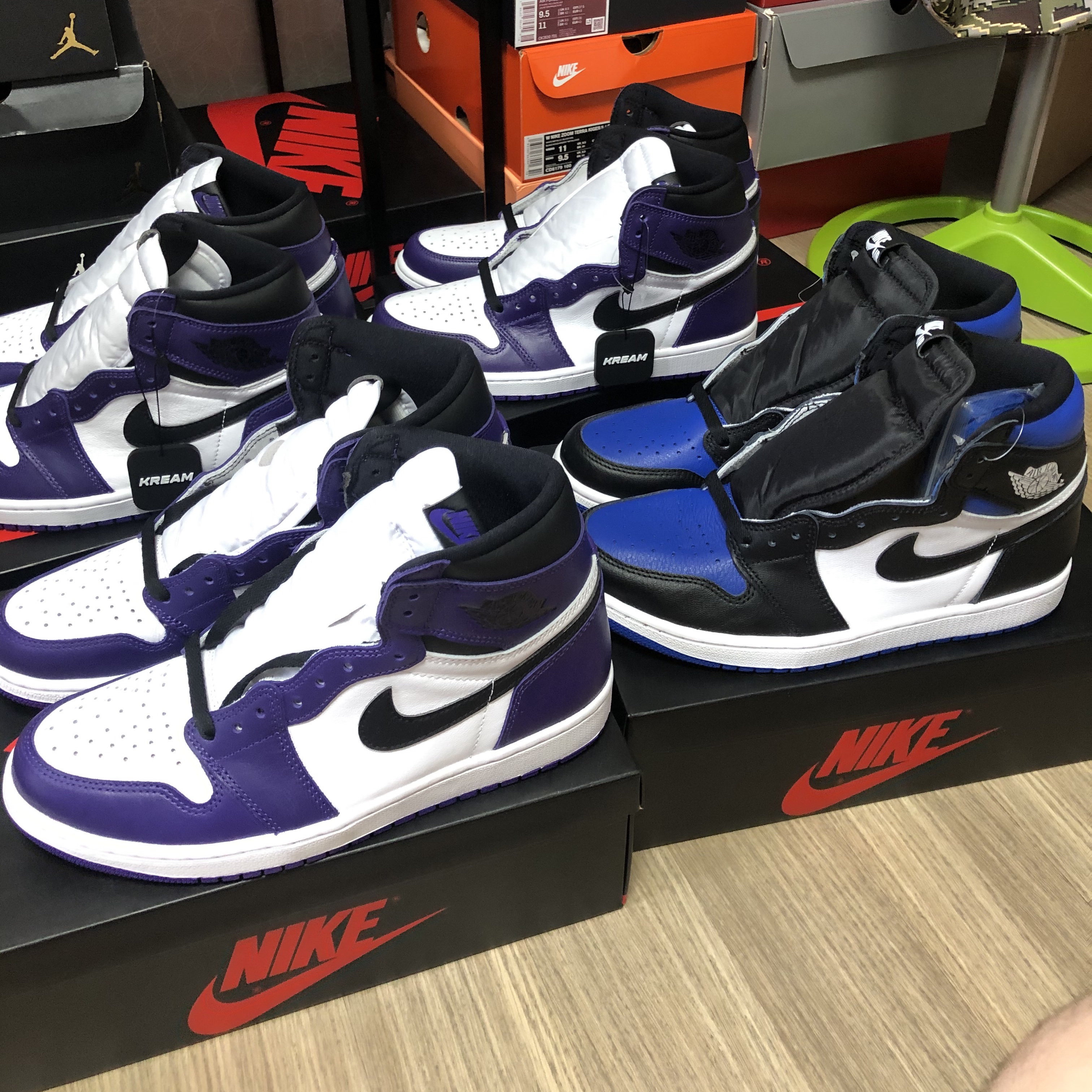Jordan 1 Retro High OG Court Purple 2020, Jordan 1 Retro High OG Royal Toe 착용 스타일