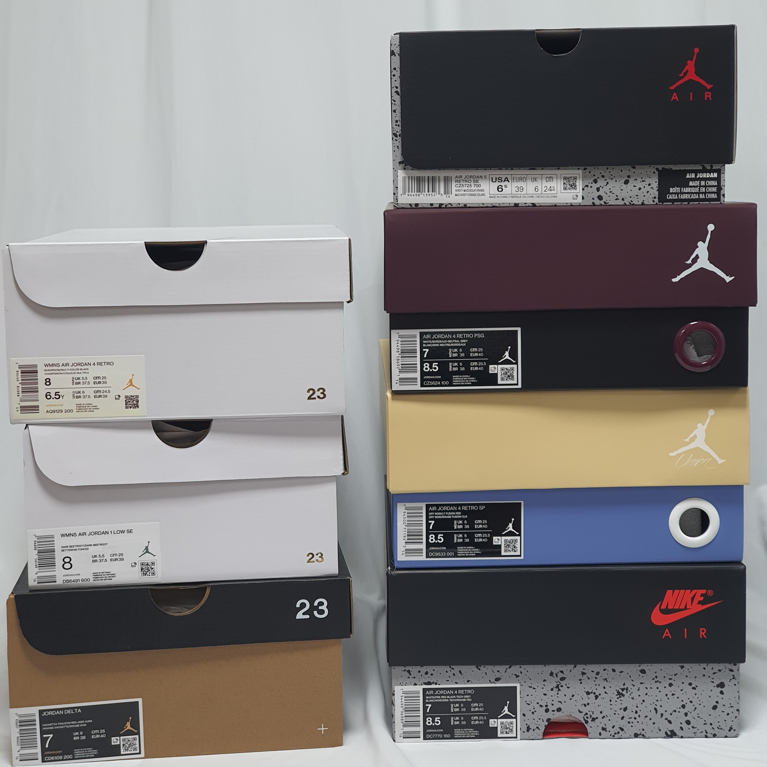 Jordan 5 Retro SE What The, Jordan 4 Retro OG Fire Red 2020 착용 스타일