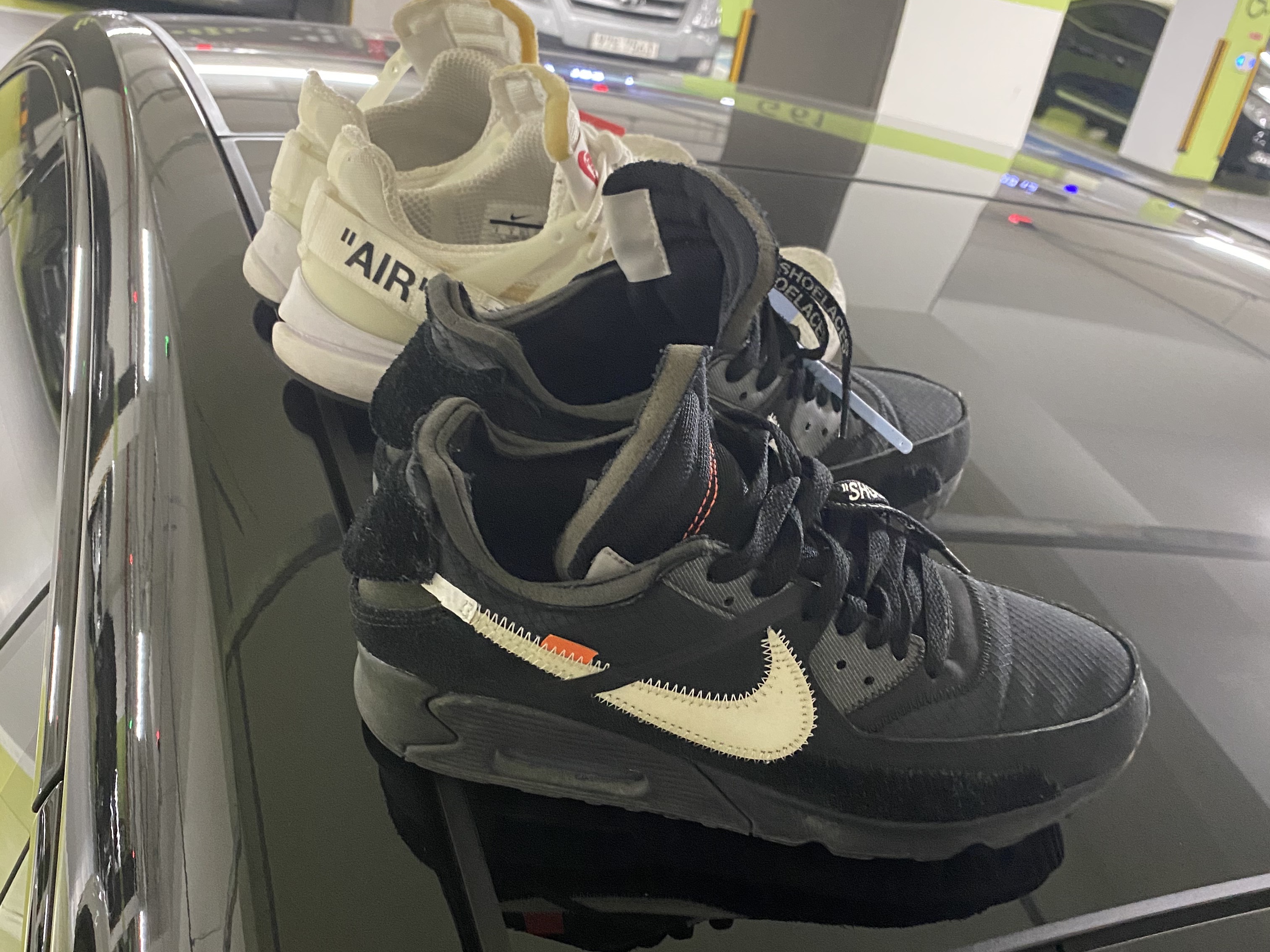 Nike x Off-White Air Max 90 V2 Black White, Nike x Off-White Air Presto White 착용 스타일
