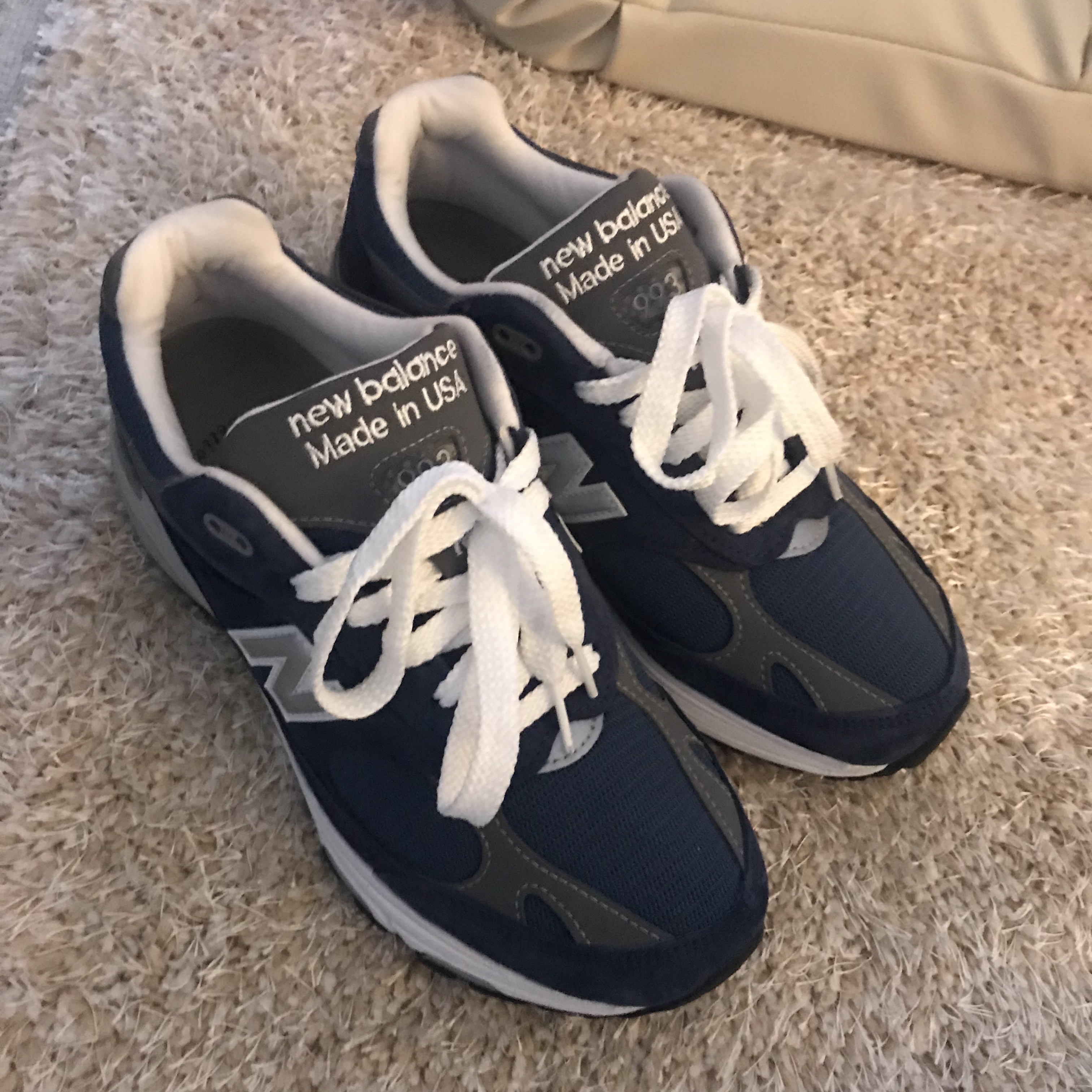 New Balance 993 Made in USA Vintage Indigo - D Standard 착용 스타일 - 3