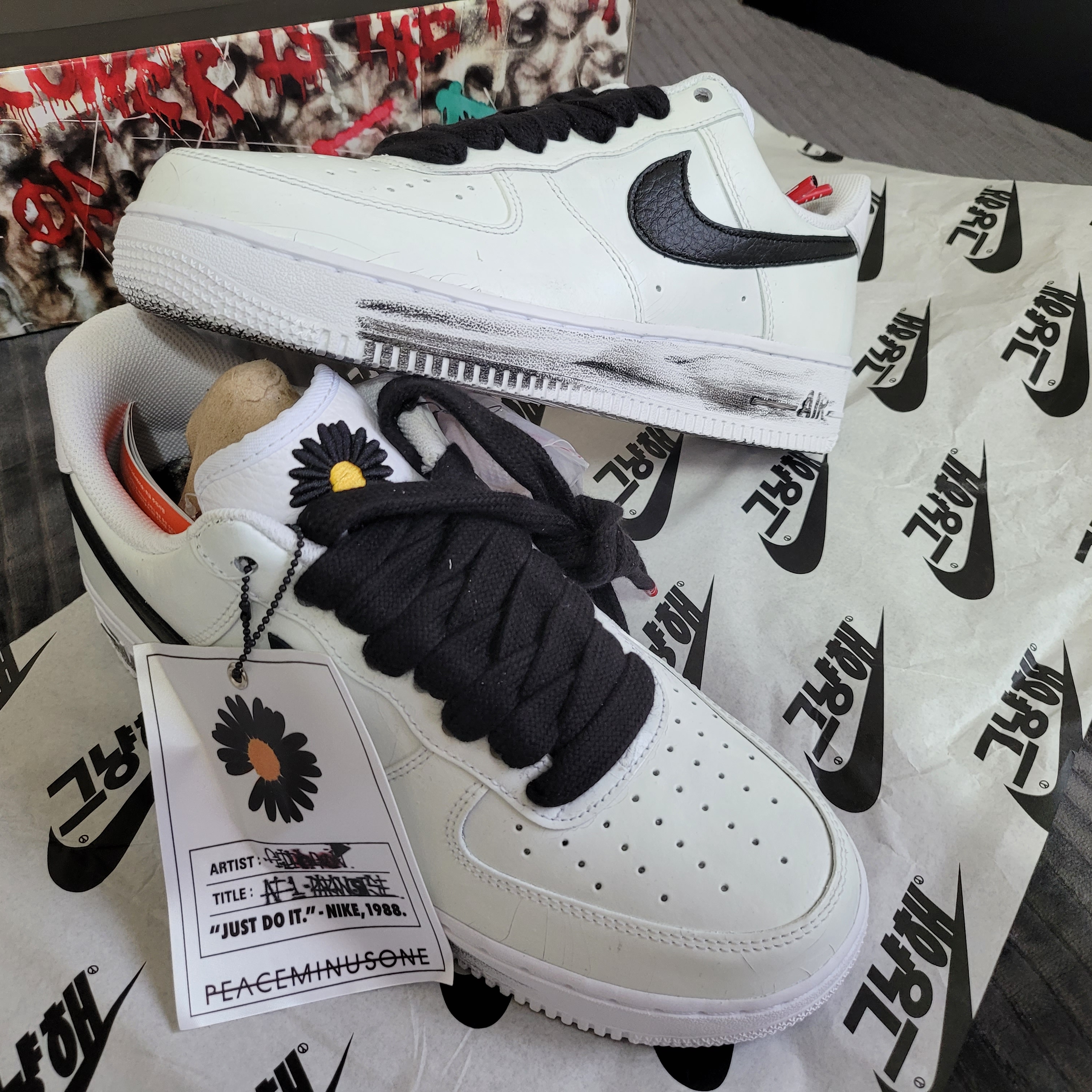 Nike x Peaceminusone Air Force 1 Low Para-Noise 2.0 착용 스타일