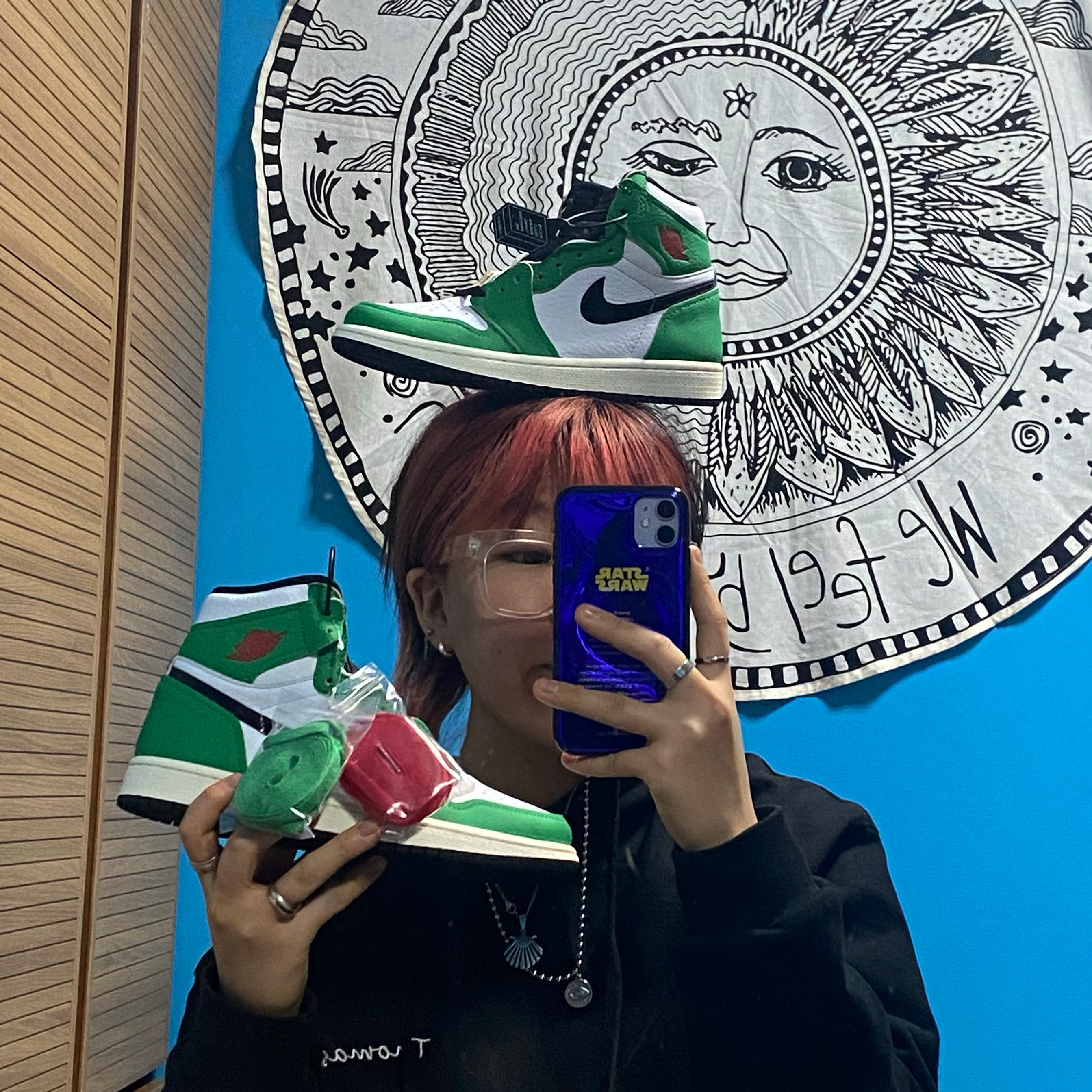 (W) Jordan 1 Retro High OG Lucky Green 착용 스타일