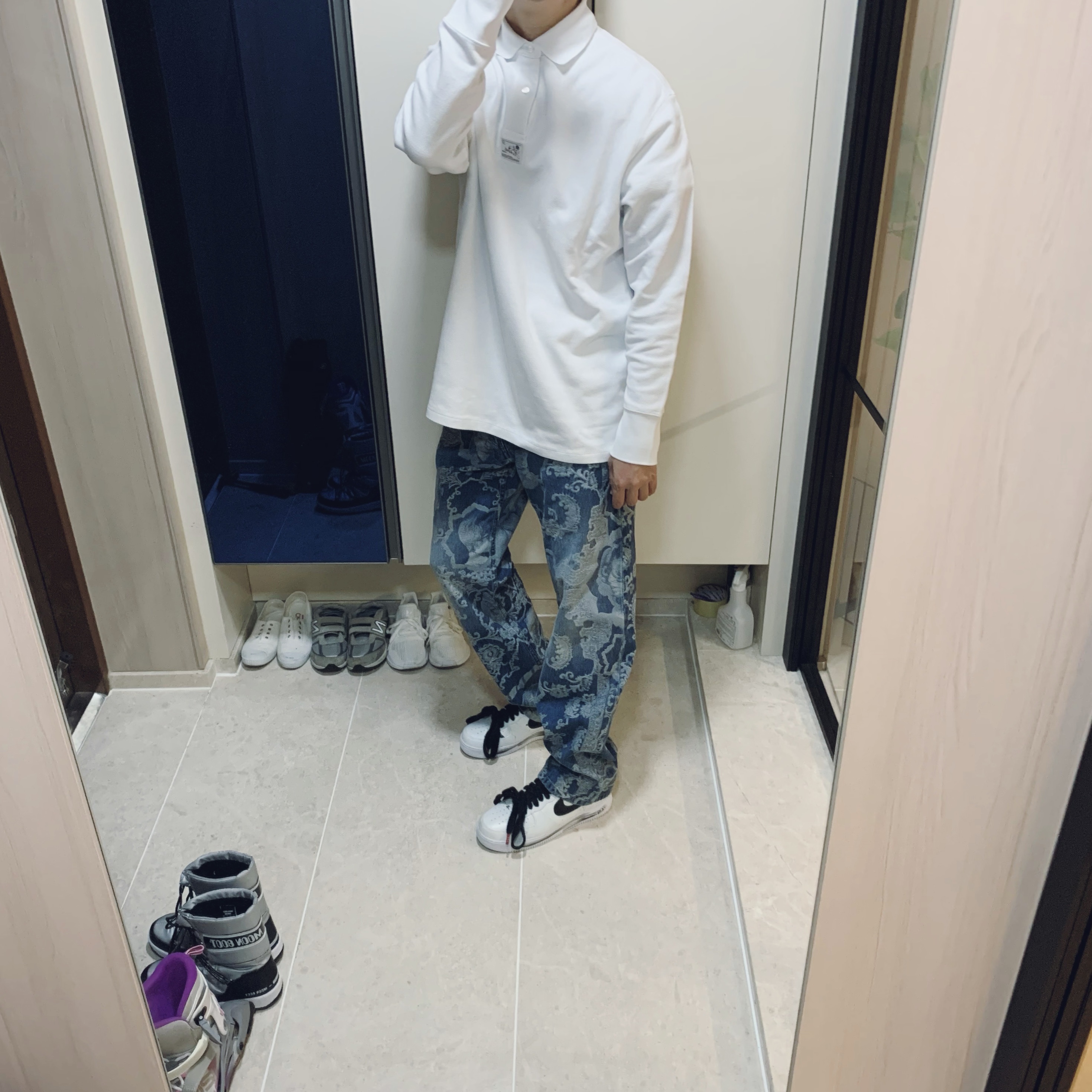 Nike x Peaceminusone Air Force 1 Low Para-Noise 2.0 착용 스타일 - 2