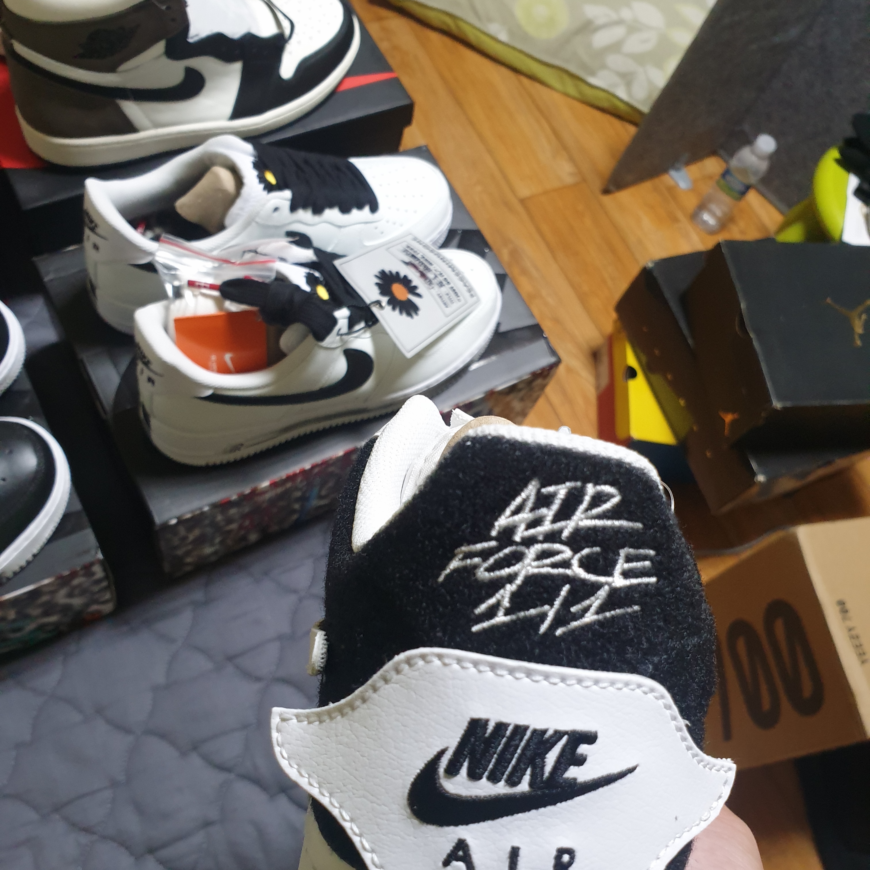 Nike Air Force 1/1 Cosmic Clay, Nike x Stussy Air Force 1 Low Fossil 착용 스타일 - 3