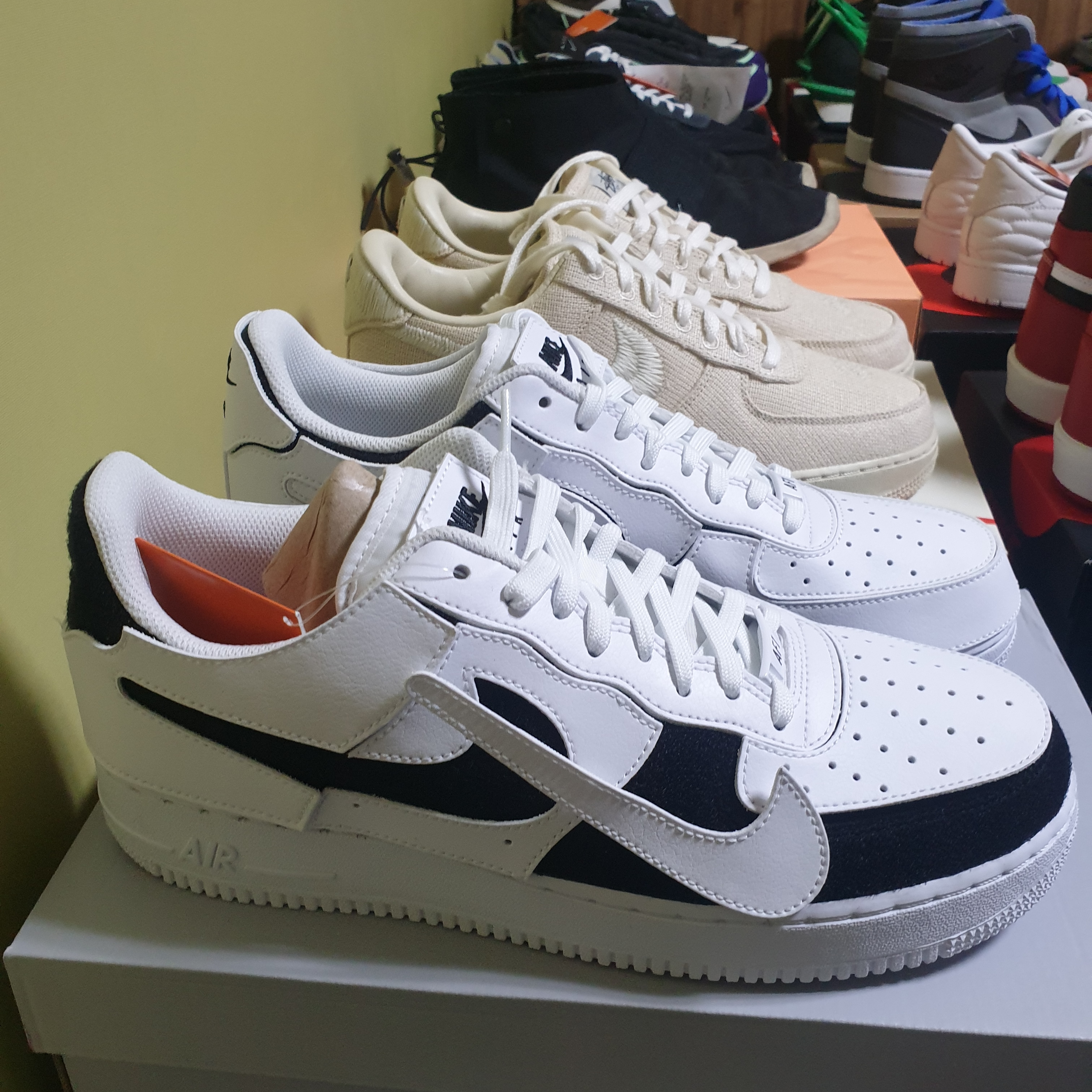 Nike Air Force 1/1 Cosmic Clay, Nike x Stussy Air Force 1 Low Fossil 착용 스타일 - 1