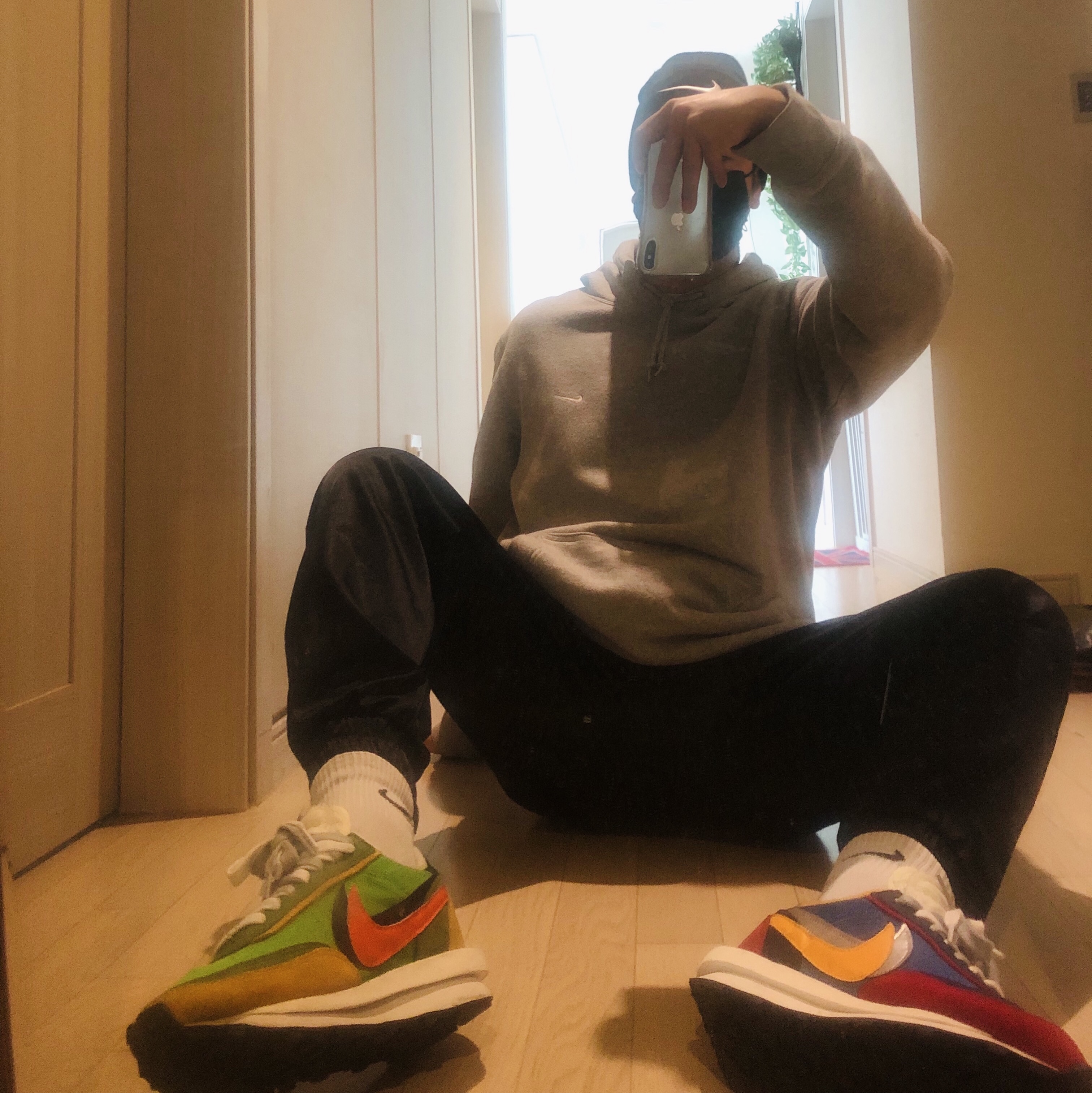 Nike x Sacai LDWaffle Green Multi, Nike x Sacai LDWaffle Blue Multi 착용 스타일