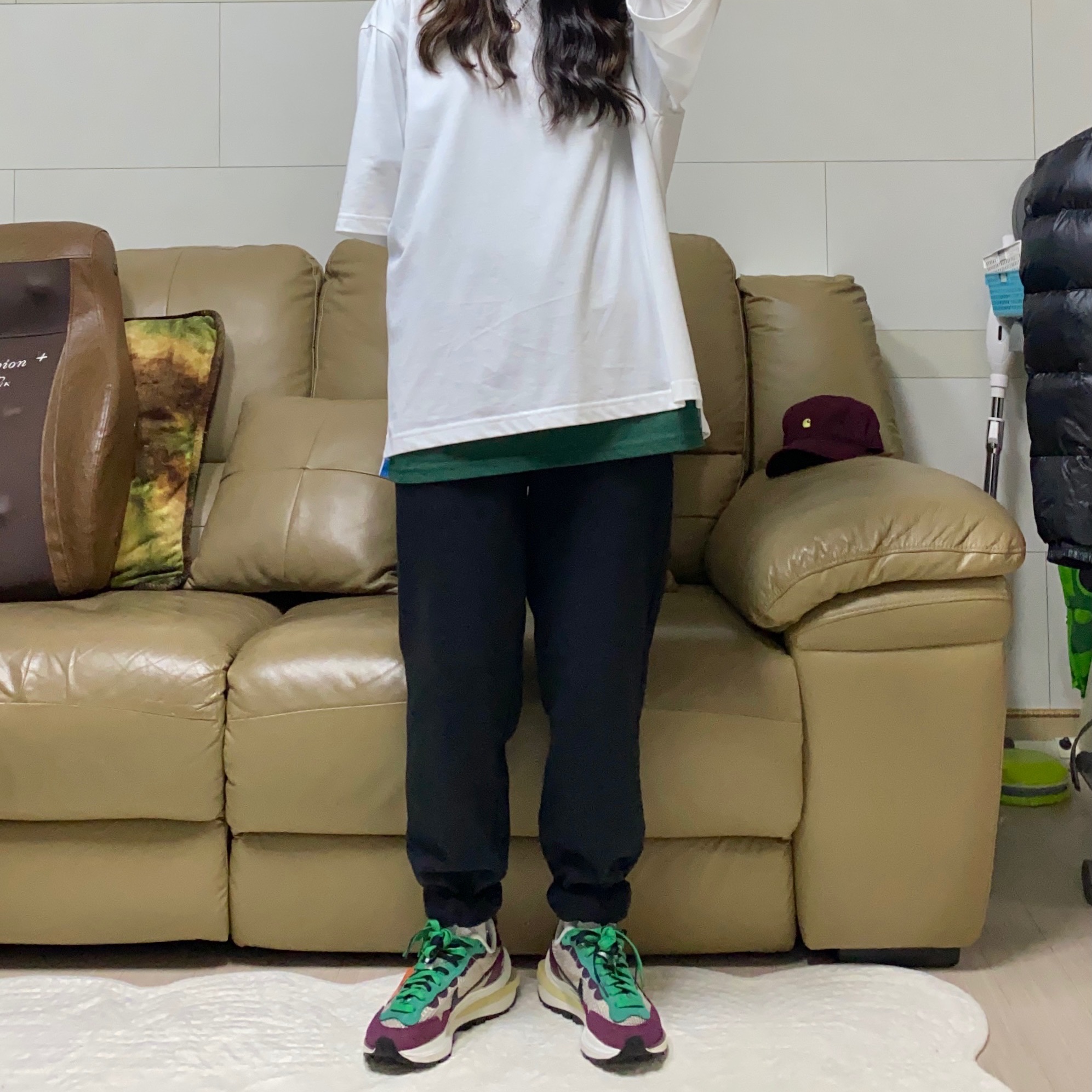 Nike x Sacai VaporWaffle String & Black Villain Red 착용 스타일 - 1