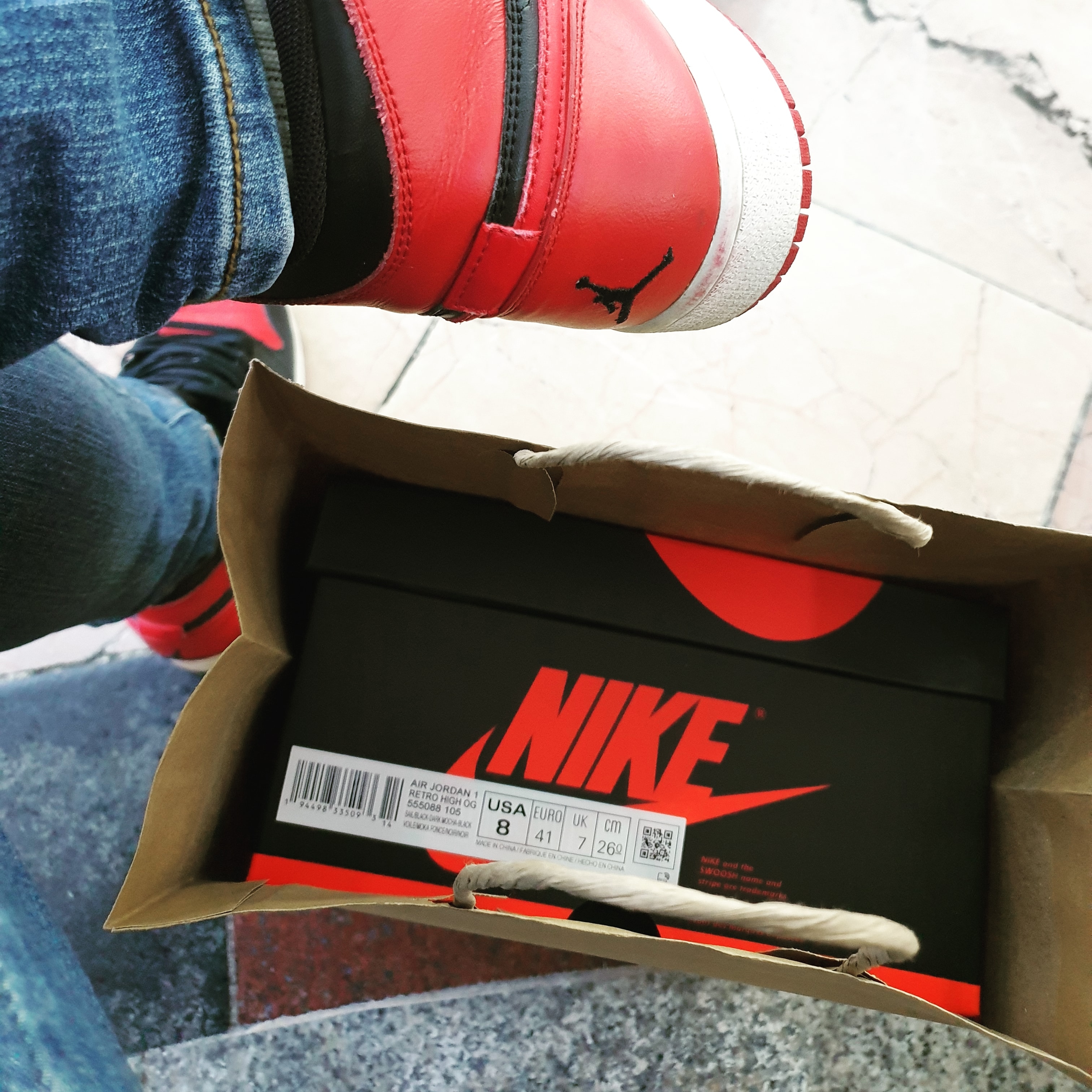 Jordan 1 DMP One 60 Pts, Jordan 1 Retro High OG Black Mocha 착용 스타일 - 1