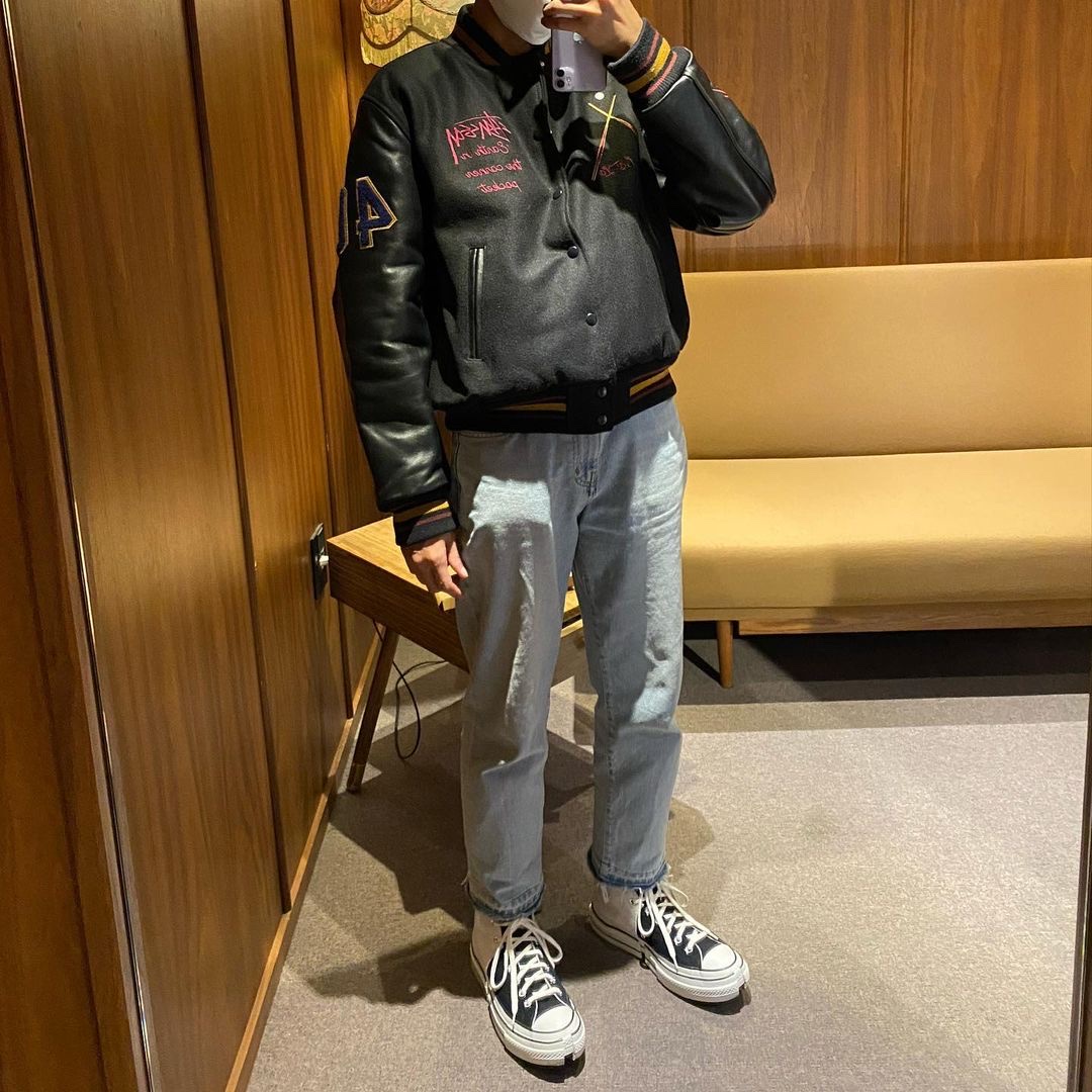 Stussy 40th Anniversary IST Jacket (Ny.LT.La), Converse x Feng Chen Wang Chuck 70 2-in-1 Natural Ivory Black 착용 스타일