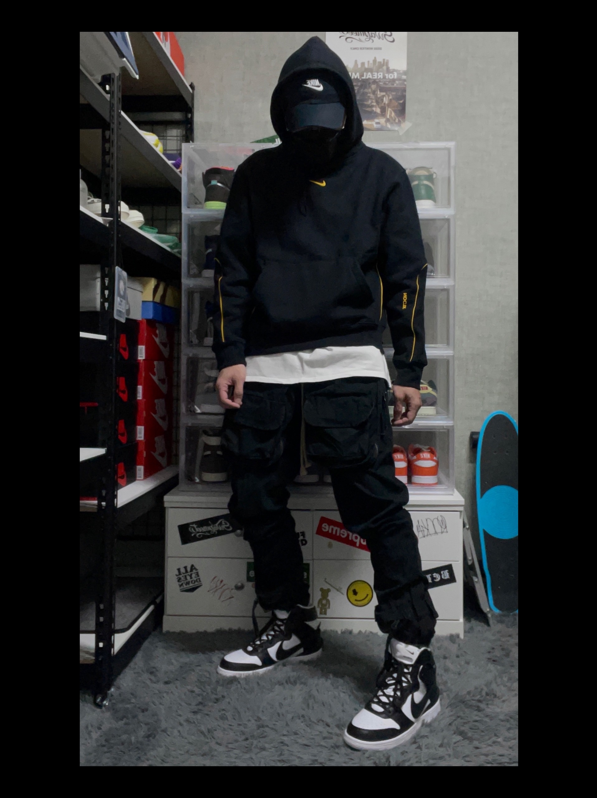 Nike x Drake Nocta Essential Hoodie Black - Asia, Nike x Ambush Dunk High Black 착용 스타일