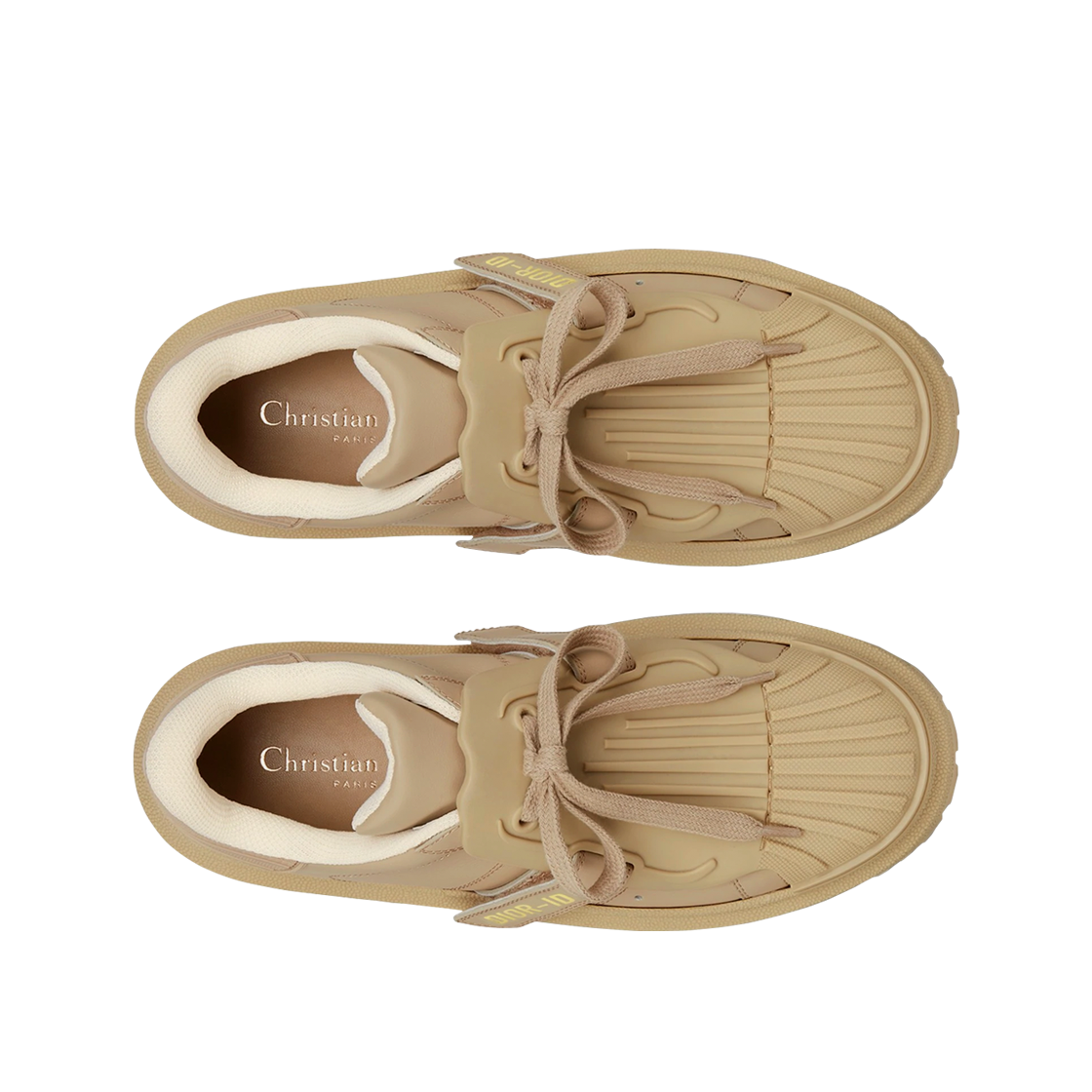 (W) 디올-ID 송아지 가죽 & 러버 스니커즈 베이지((W) Dior-ID Calfskin & Rubber Sneakers Beige) - 2