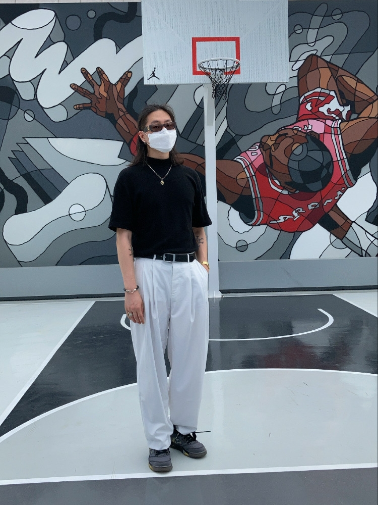 Jordan 5 x Off-White Retro SP Black Muslin ์ฐฉ์ฉ ์คํ์ผ