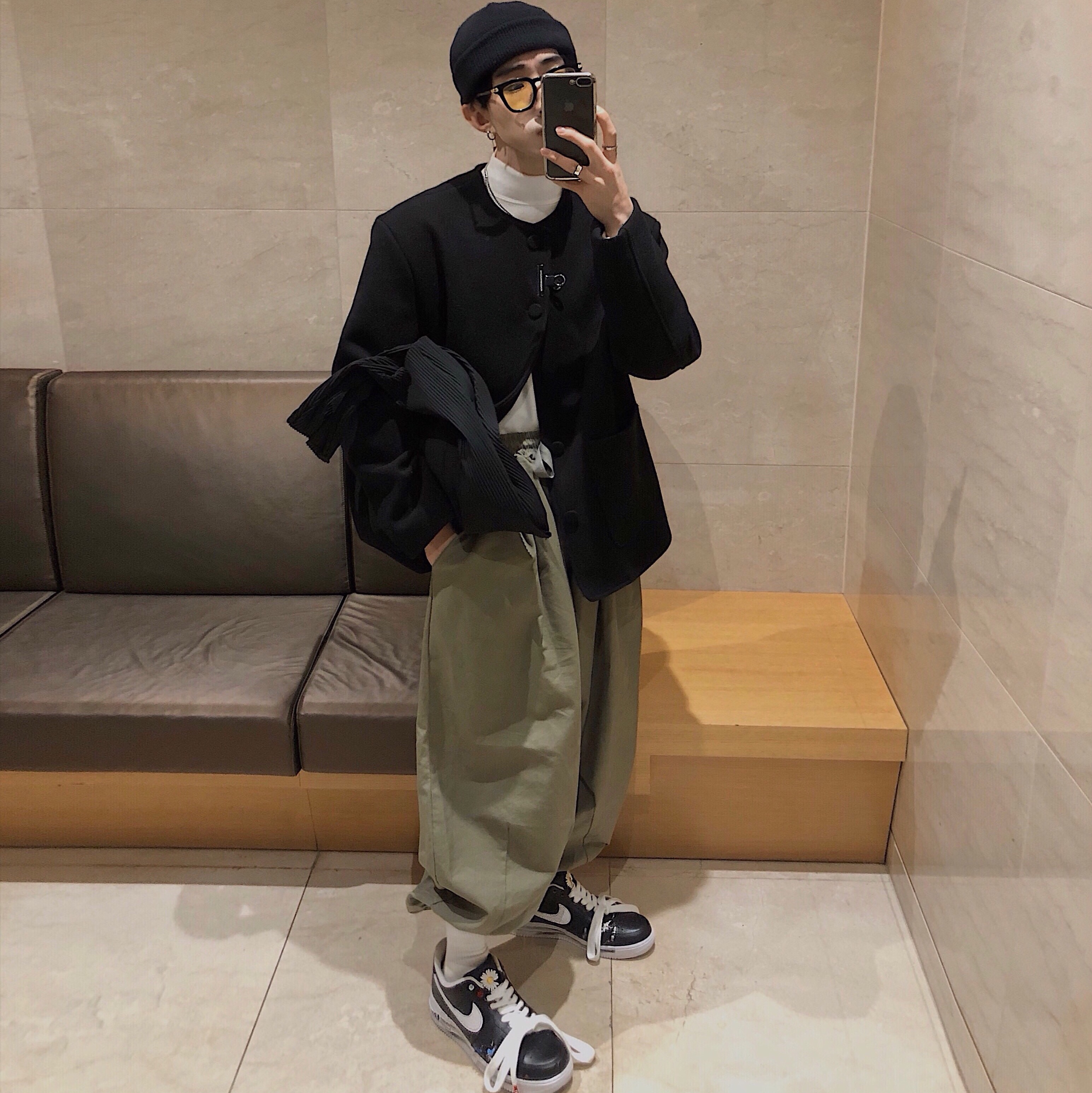 Nike x Peaceminusone Air Force 1 Low Para-Noise 착용 스타일 - 3