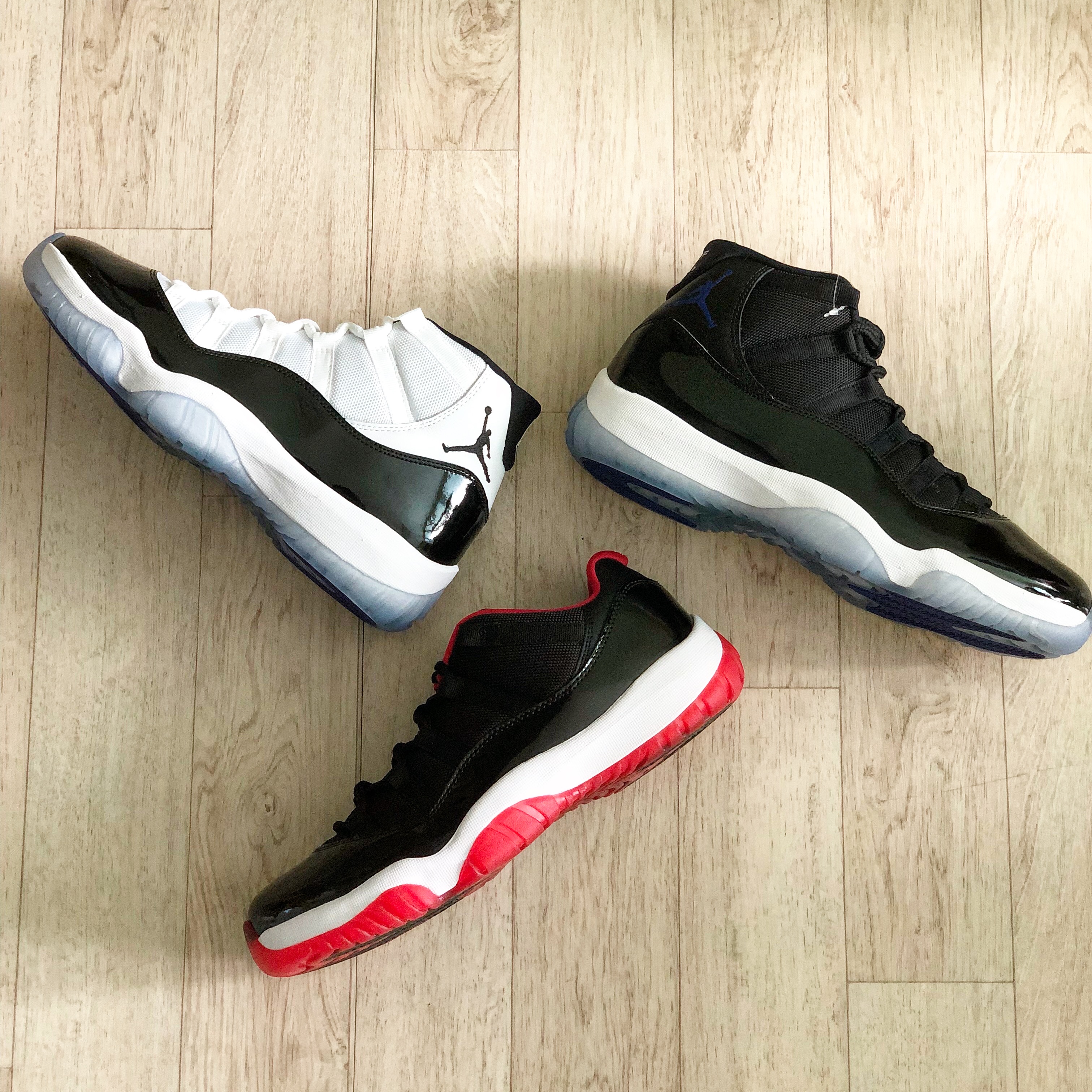 Jordan 11 Retro Low Bred, Jordan 11 Retro Space Jam 2016 착용 스타일