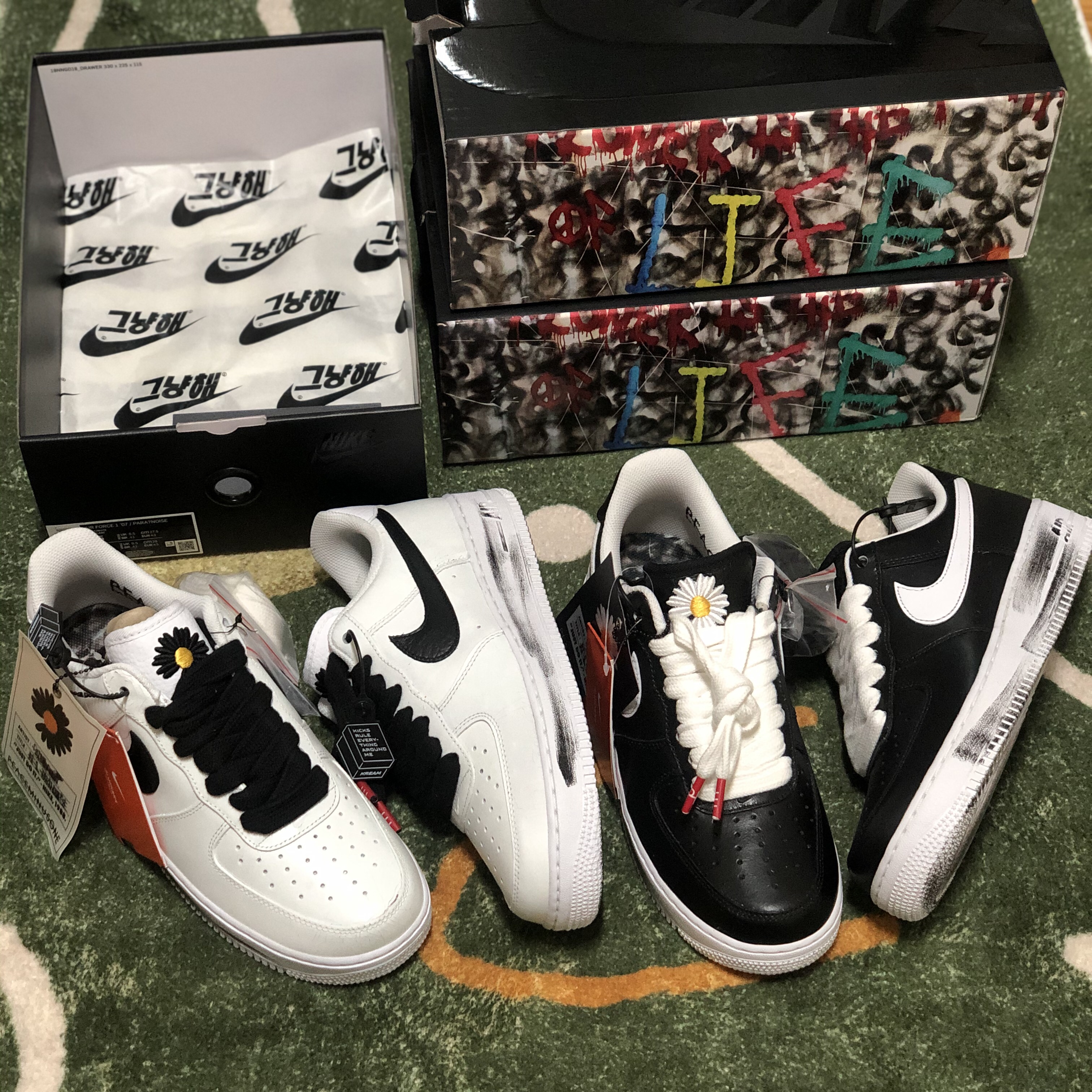 Nike x Peaceminusone Air Force 1 Low Para-Noise, Nike x Peaceminusone Air Force 1 Low Para-Noise 2.0 착용 스타일