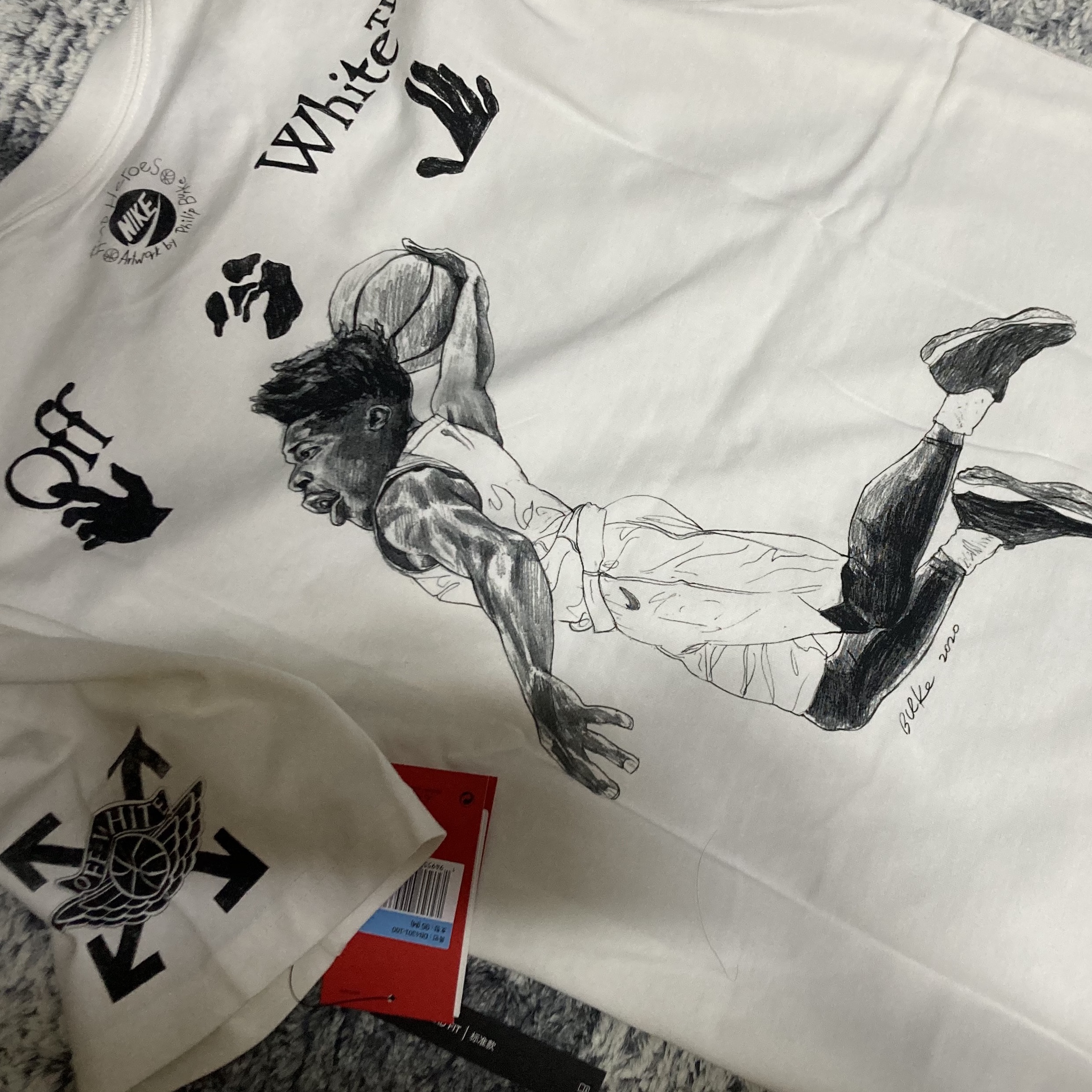 Jordan x Off-White S/S T-Shirt White - Asia 착용 스타일 - 2