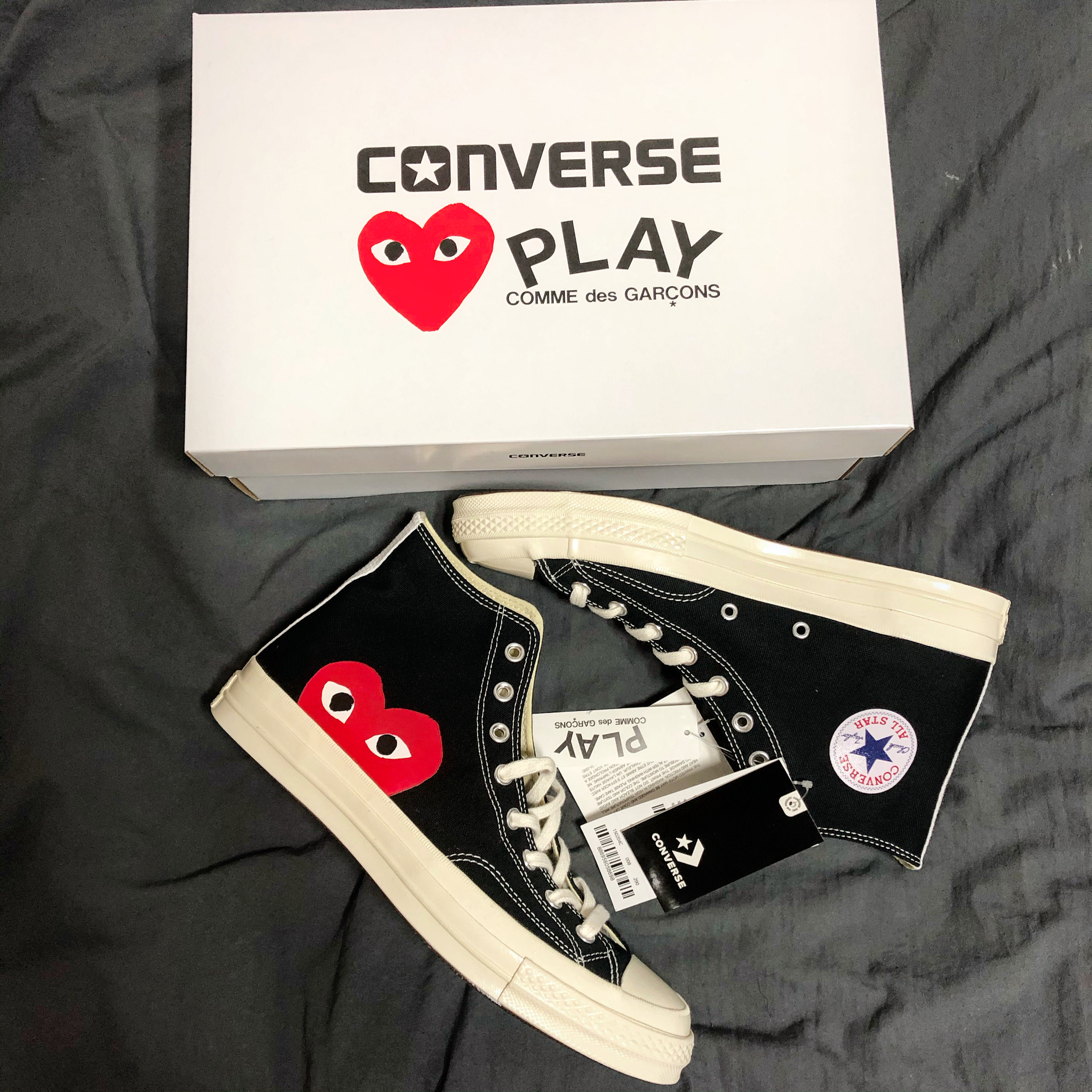 Converse x Play Comme des Garcons Chuck 70 Hi Black 착용 스타일
