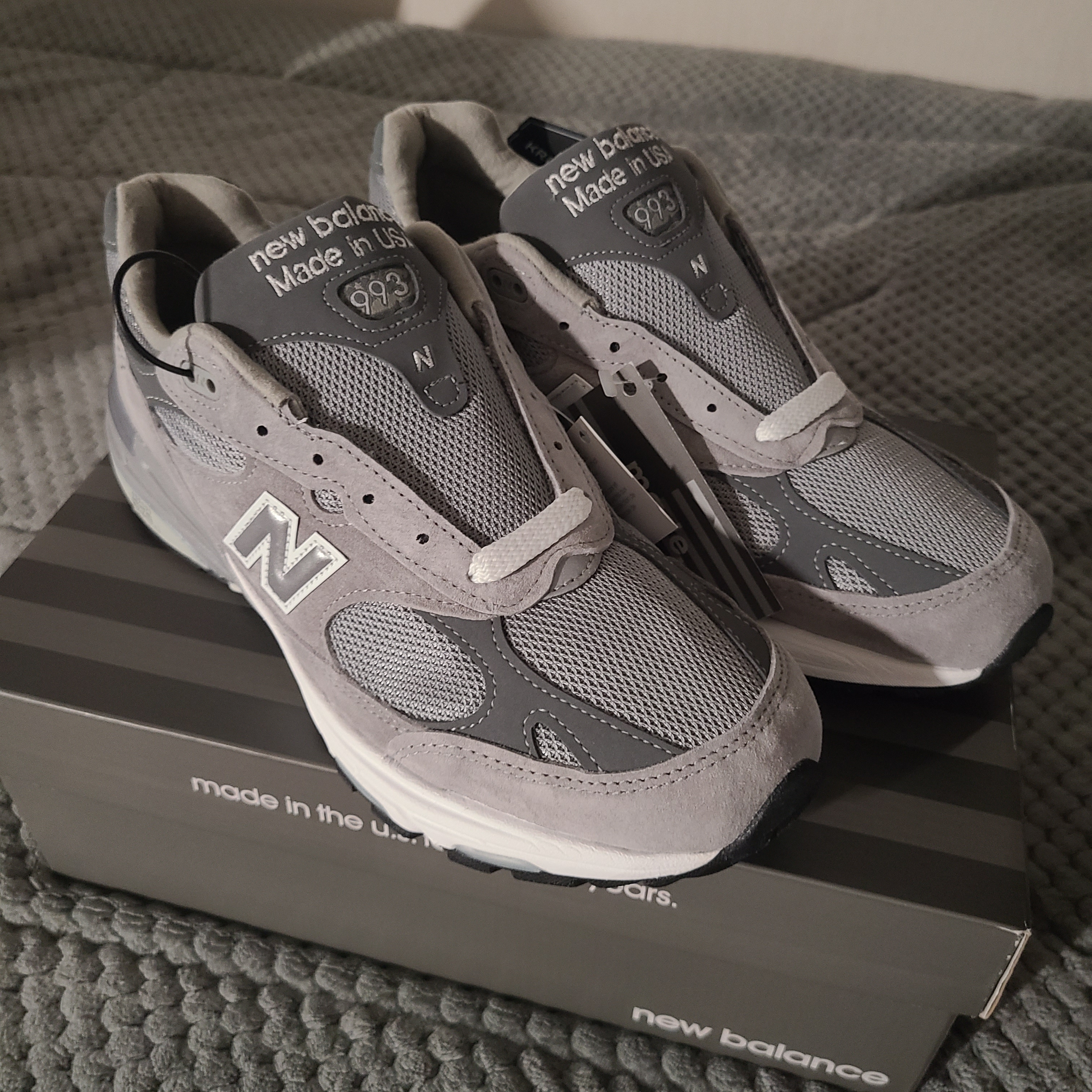 New Balance 993 Made in USA Grey - D Standard 착용 스타일 - 1