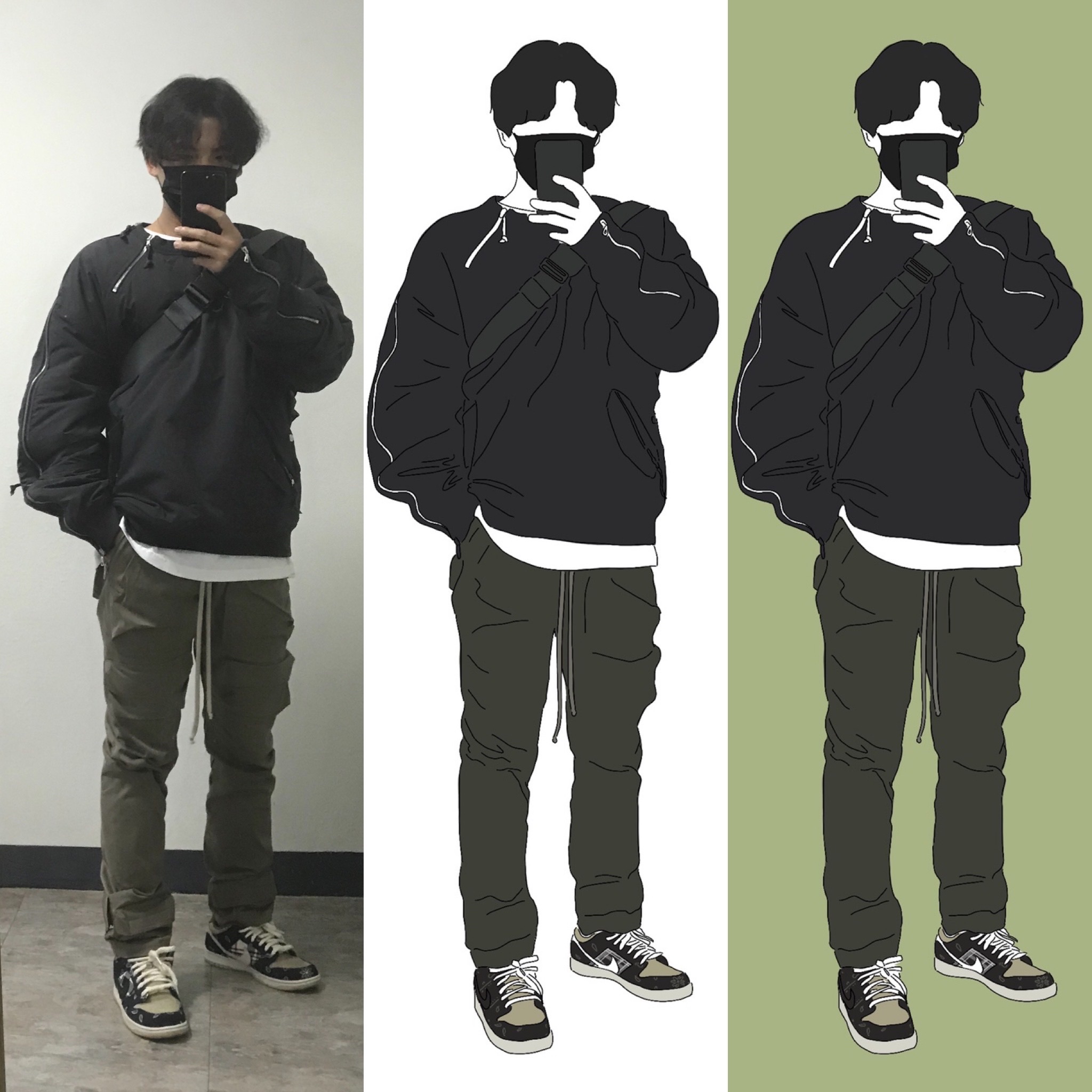 Nike x Travis Scott SB Dunk Low 착용 스타일 - 1