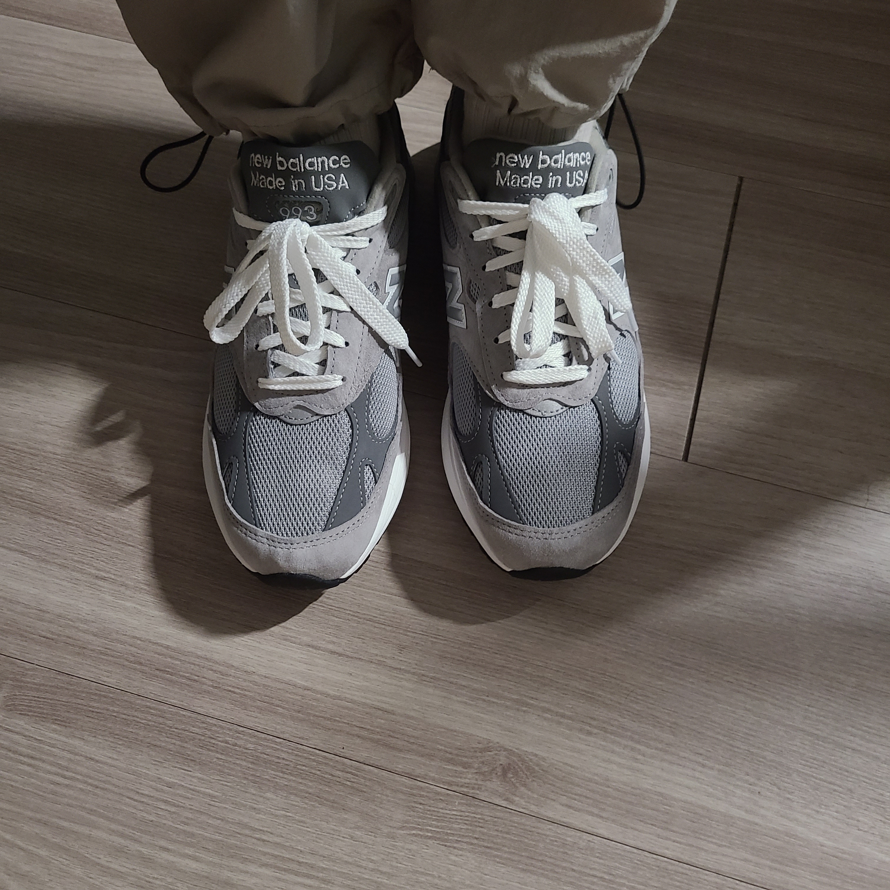 New Balance 993 Made in USA Grey - D Standard 착용 스타일 - 2