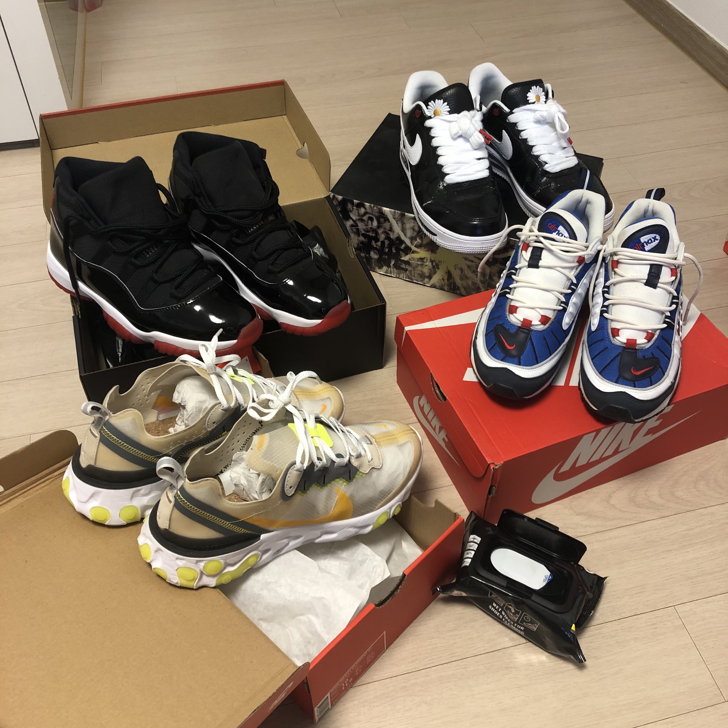 (W) Jordan 4 x Off-White Retro SP Sail, Jordan 1 Low SB UNC μ°©μ© μ€νμΌ - 2