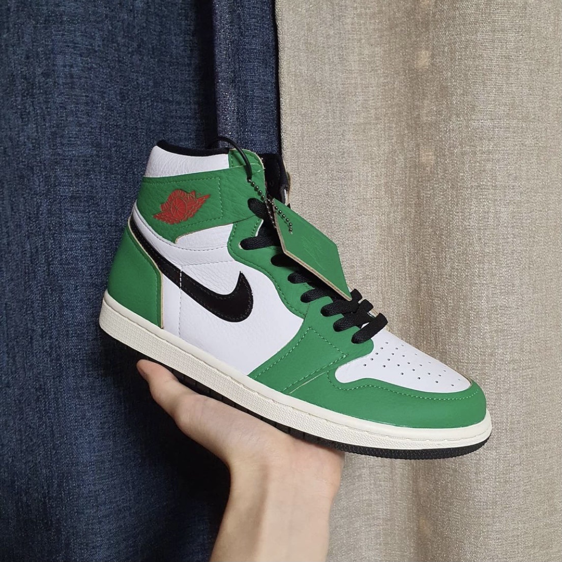 (W) Jordan 1 Retro High OG Lucky Green 착용 스타일