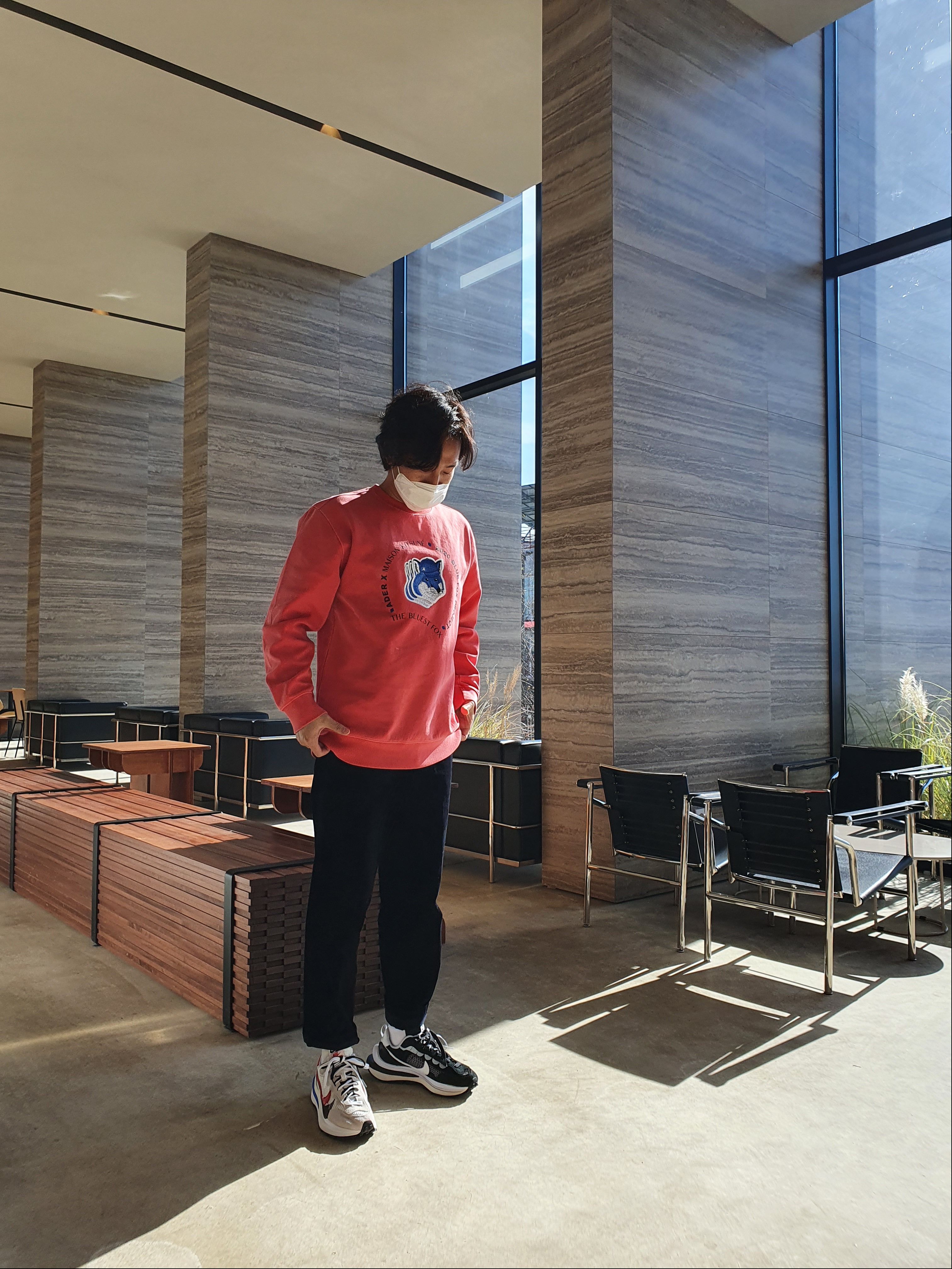 Nike x Sacai VaporWaffle Royal Fuchsia, Nike x Sacai VaporWaffle Black White 착용 스타일