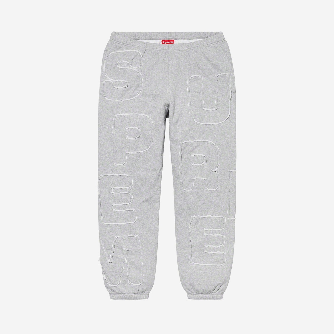 Supreme Cutout Letters Sweatpants Heather Grey - 20SS 상세 이미지 1