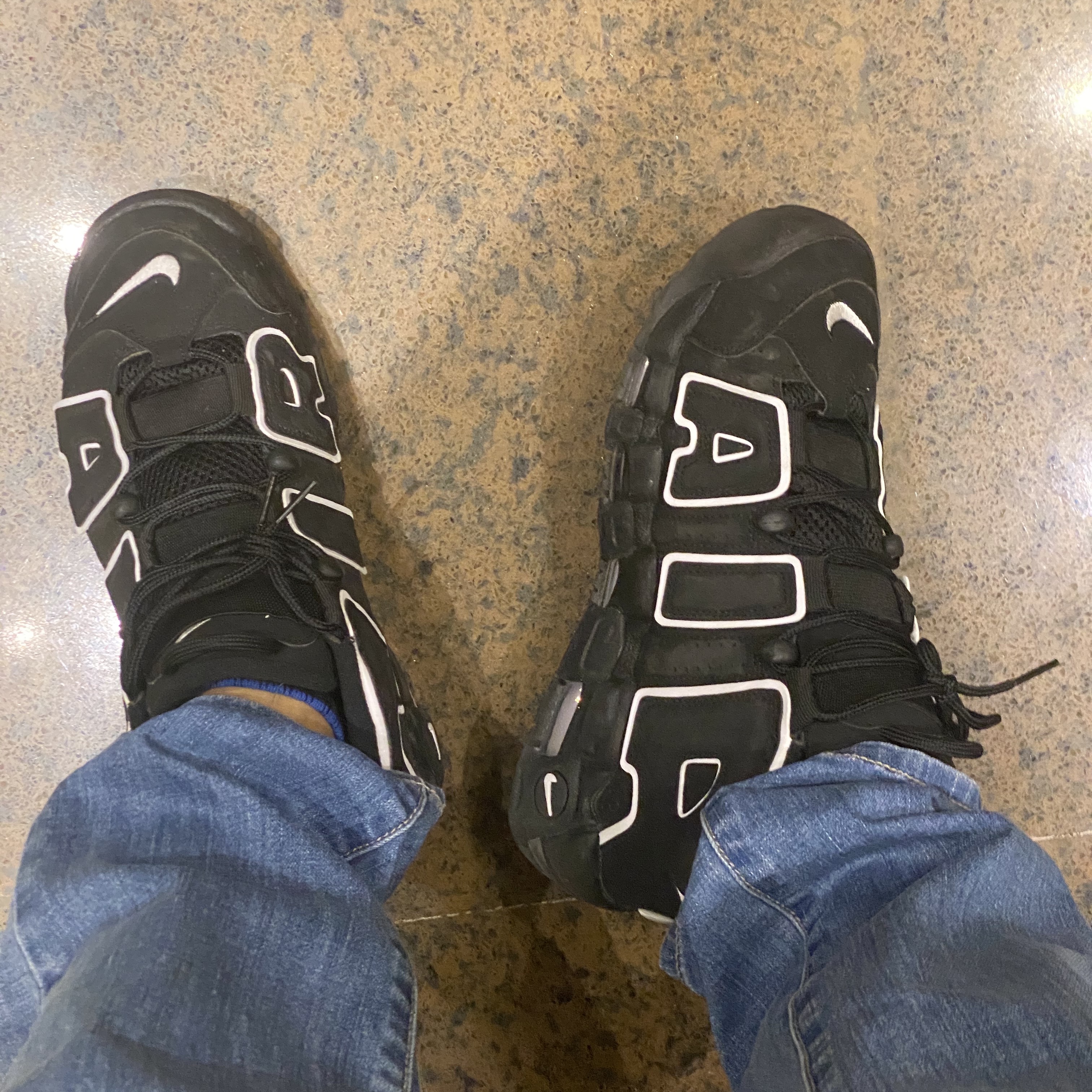 Nike Air More Uptempo Black White 2020 착용 스타일