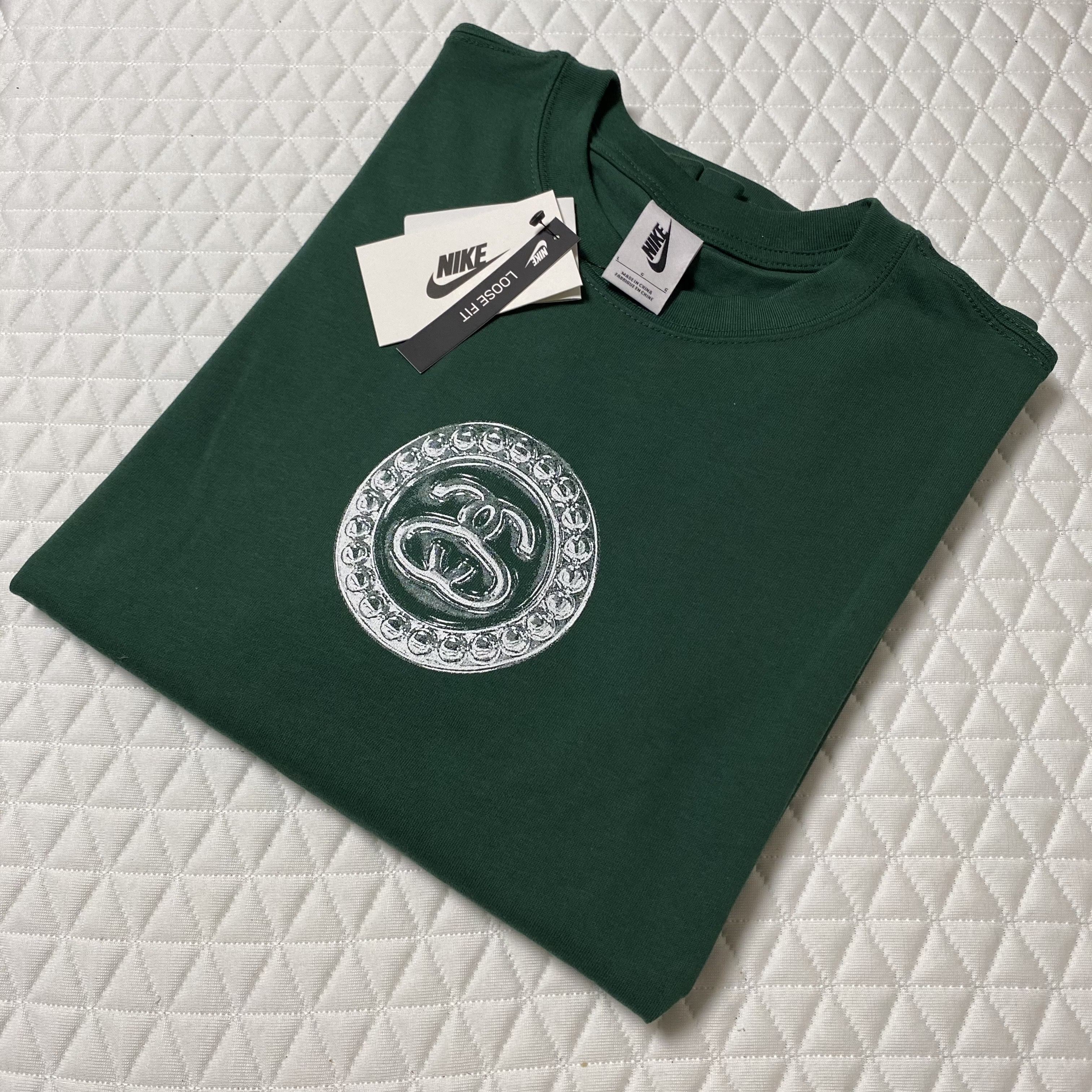Nike x Stussy Big Swoosh LS T-Shirt Green - Asia 착용 스타일