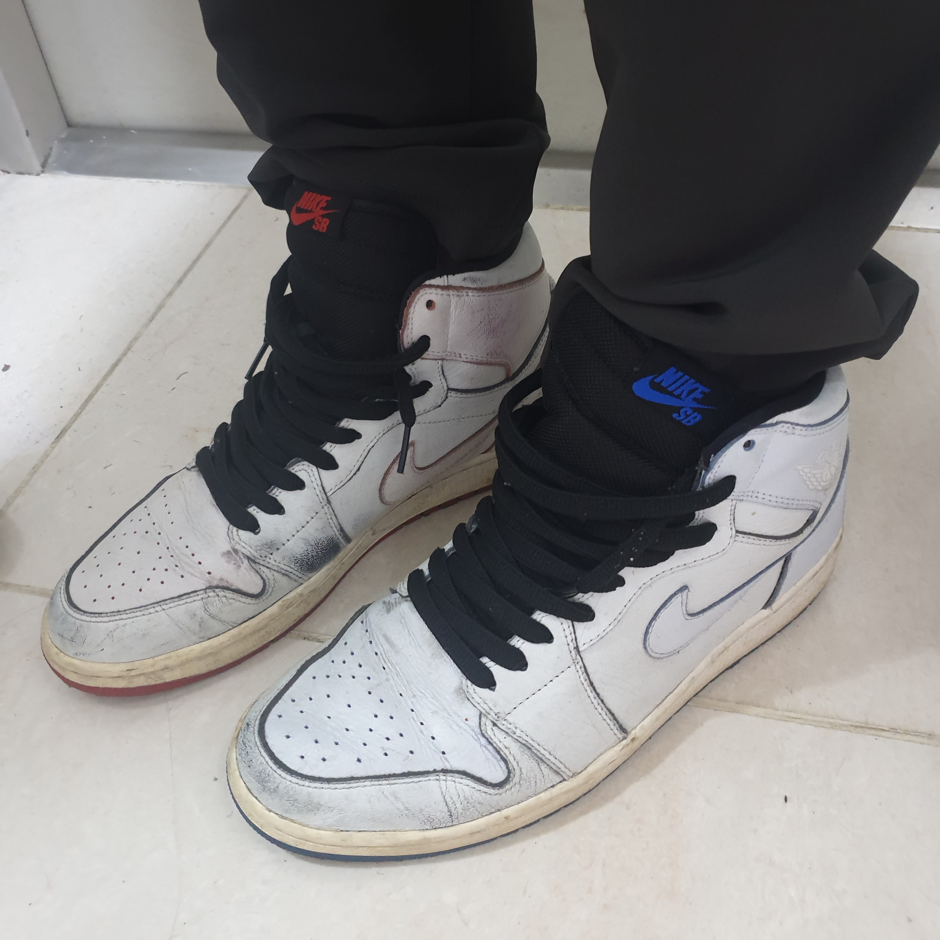 Jordan 1 x Lance Mountain Retro SB White 착용 스타일