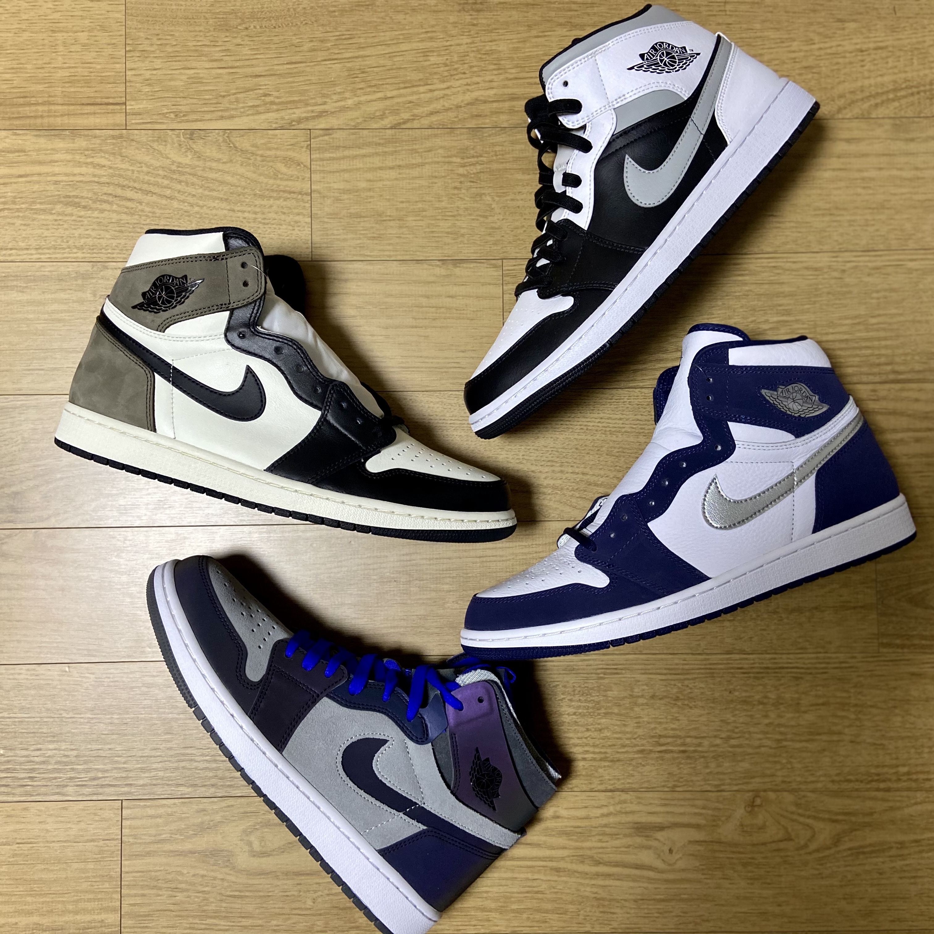 Jordan 1 Mid White Shadow, Jordan 1 Retro High OG Black Mocha 착용 스타일 - 1