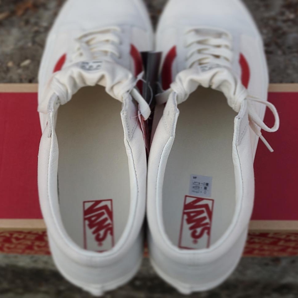Vans Style 36 Marshmallow Racing Red 착용 스타일 - 3