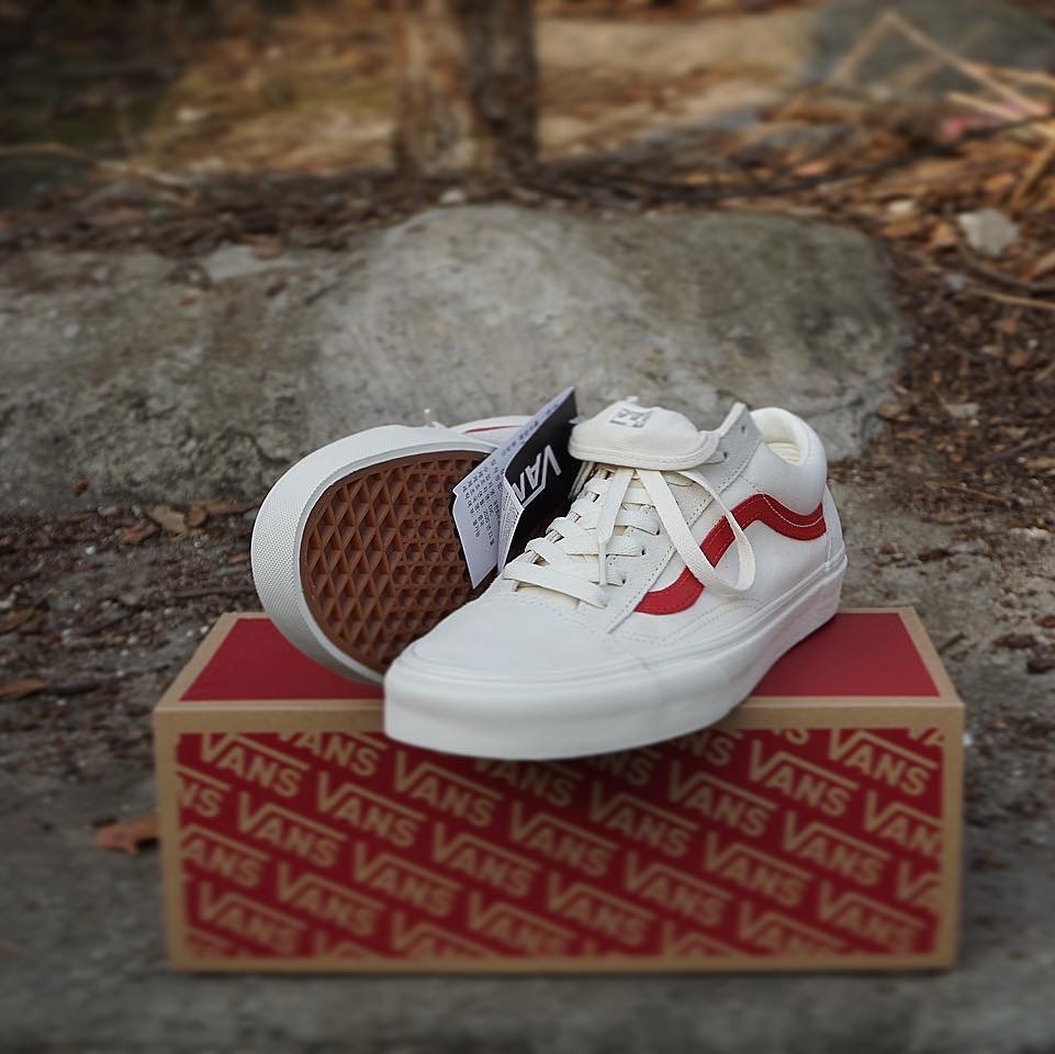 Vans Style 36 Marshmallow Racing Red 착용 스타일 - 1