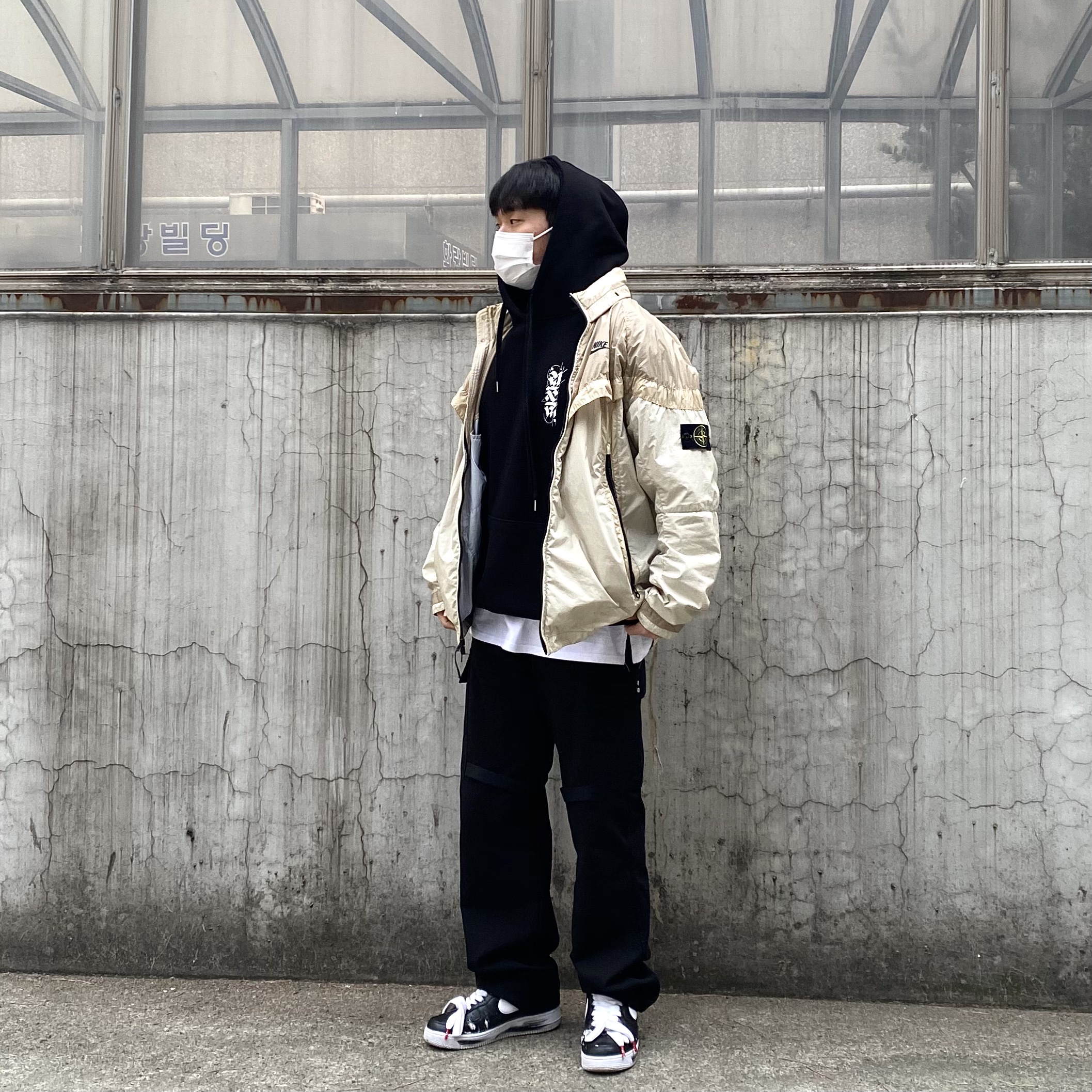 Nike x Peaceminusone Air Force 1 Low Para-Noise 착용 스타일