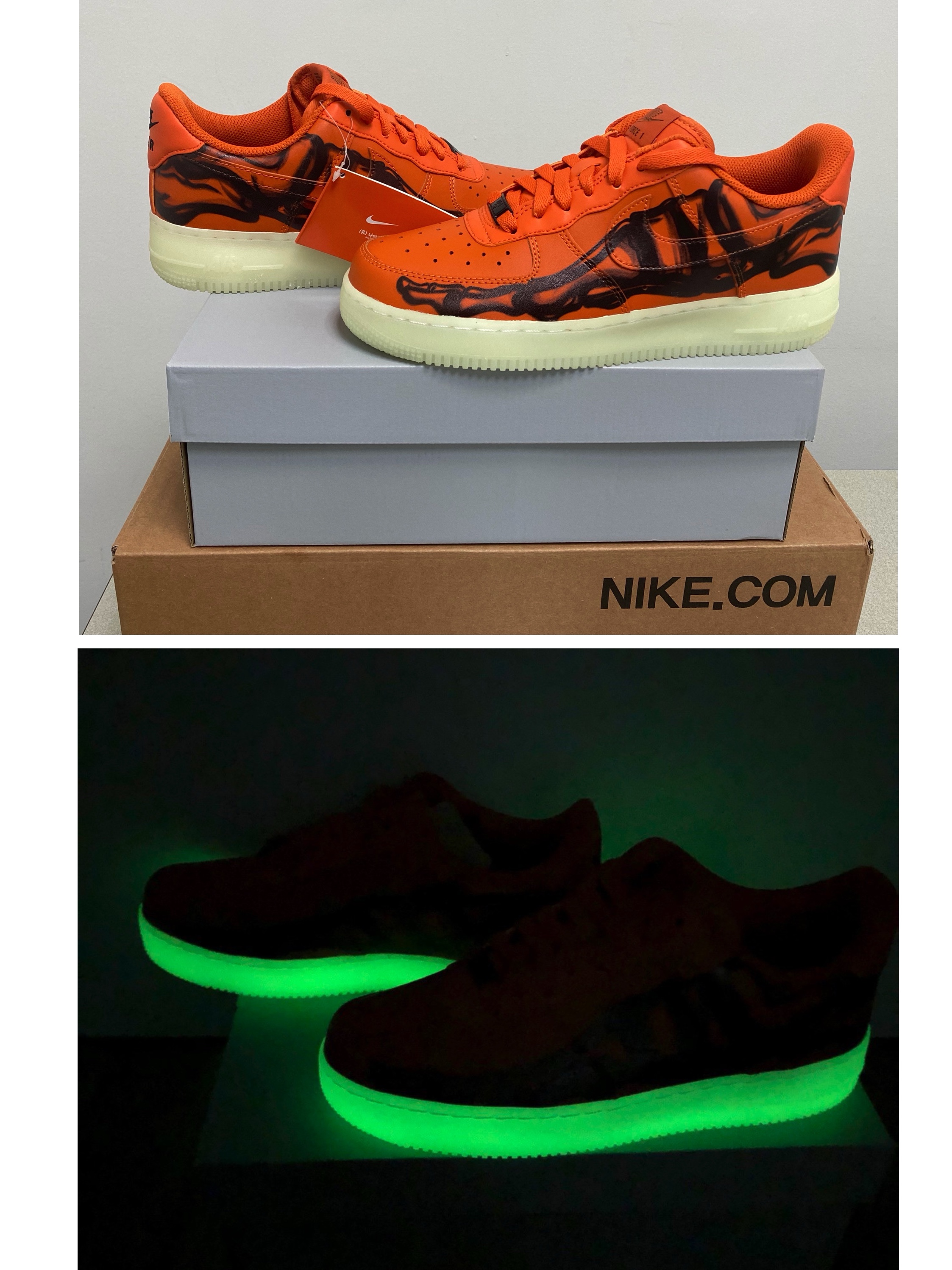 Nike Air Force 1 Low '07 Orange Skeleton 착용 스타일