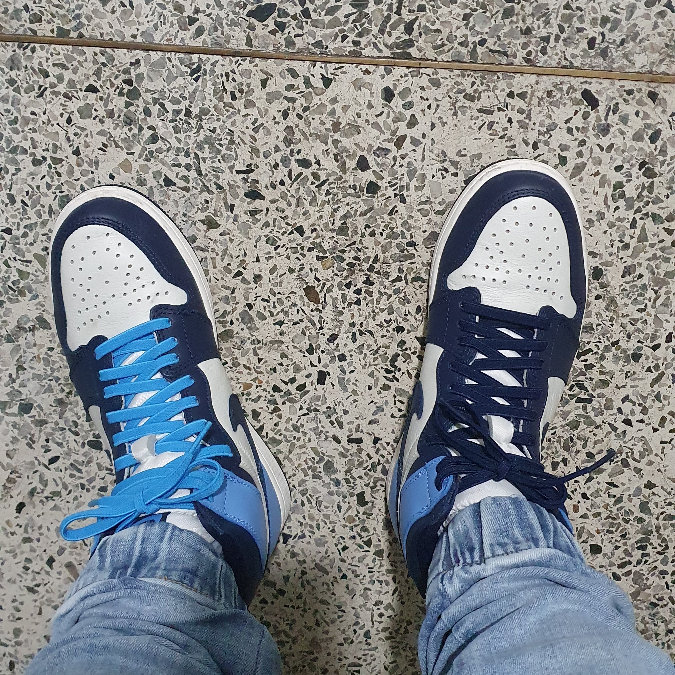 Jordan 1 Retro High Obsidian UNC 착용 스타일