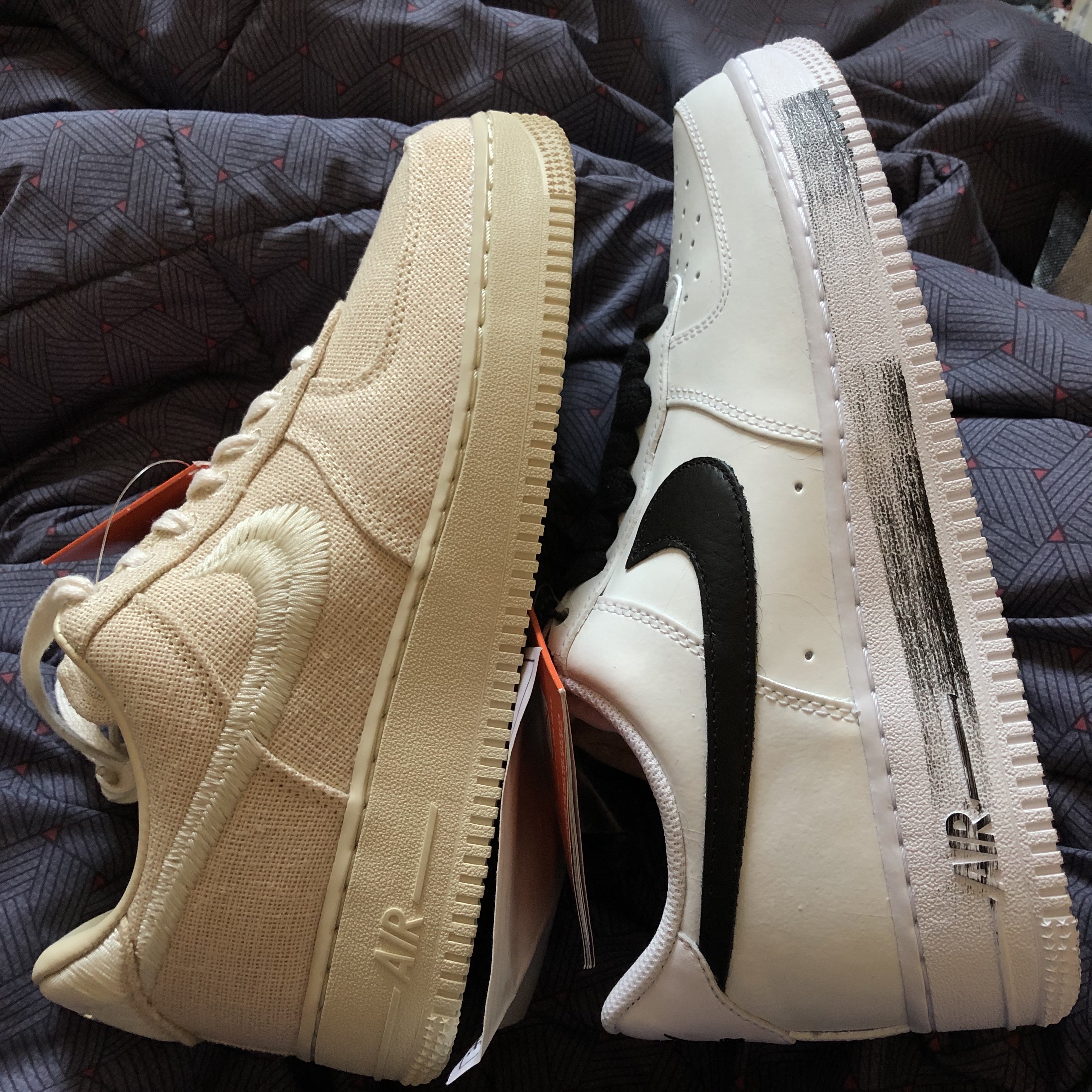 Nike x Peaceminusone Air Force 1 Low Para-Noise 2.0, Nike x Stussy Air Force 1 Low Fossil 착용 스타일