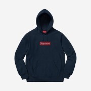 Supreme Swarovski Box Logo Hooded Sweatshirt Navy - 19SS